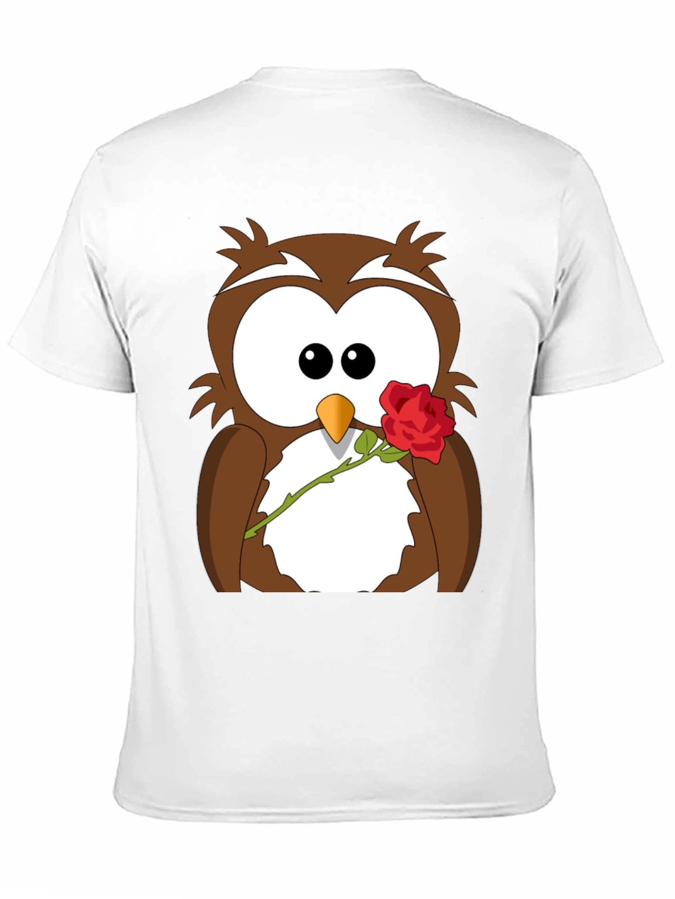 Owl With Rose Graphic T-Shirt