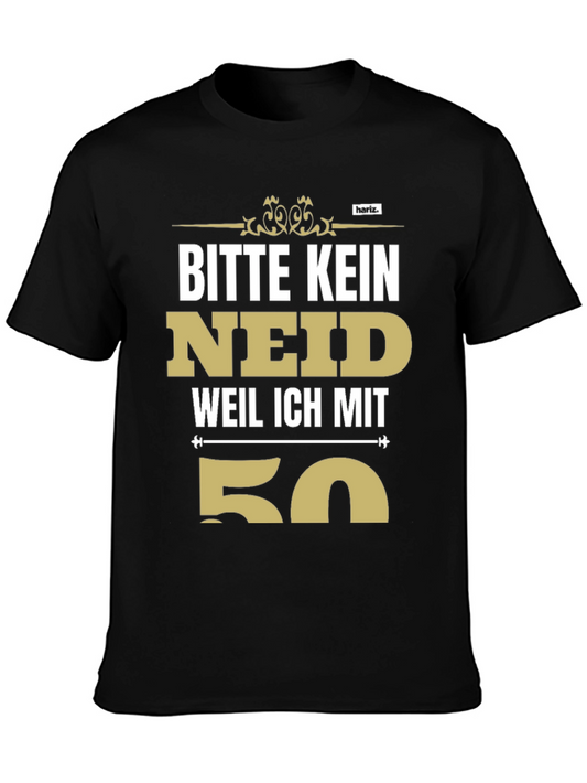 Bitte Kein Neid 50th Birthday T-Shirt - Black Cotton Tee