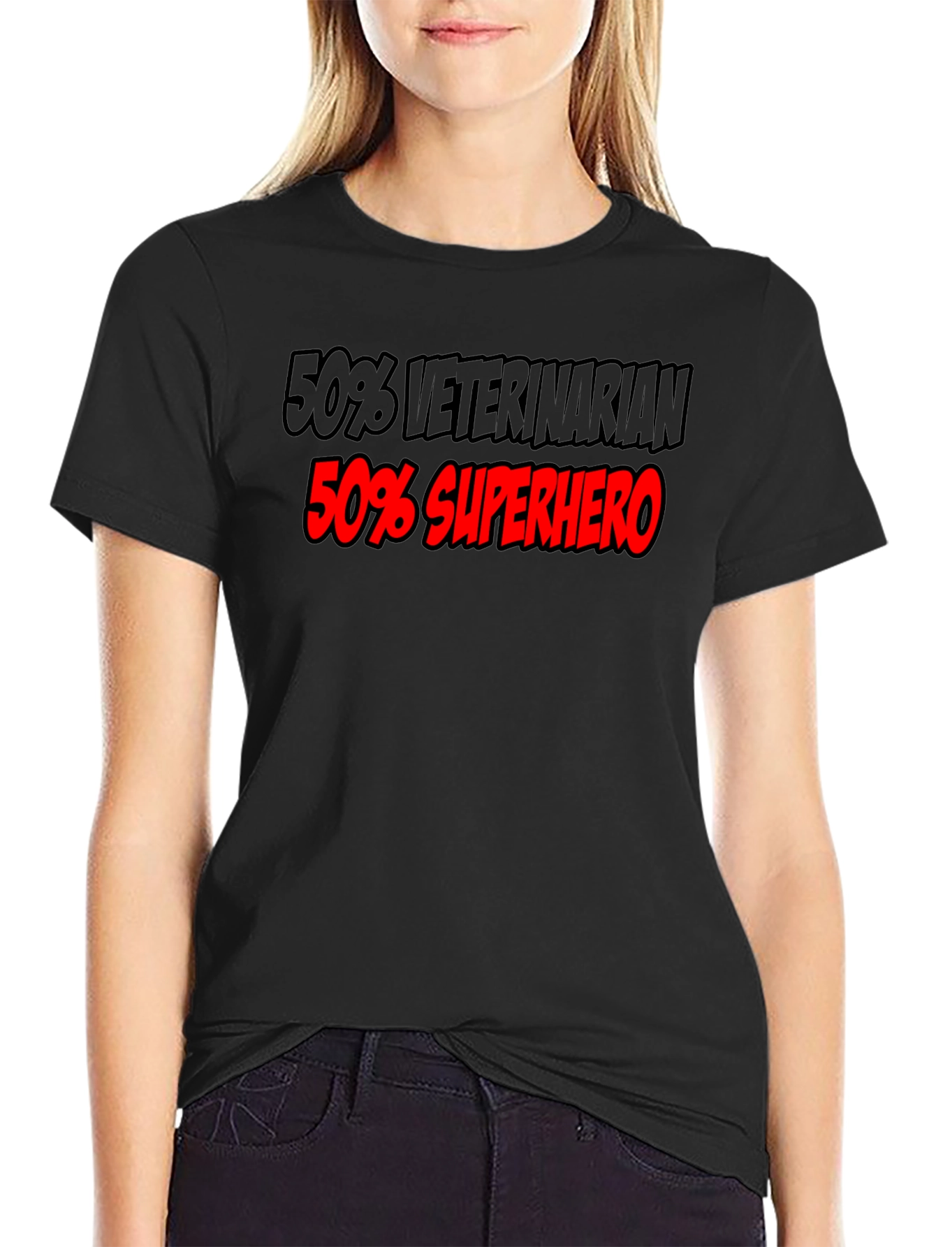 Veterinarian Superhero T-Shirt - Black