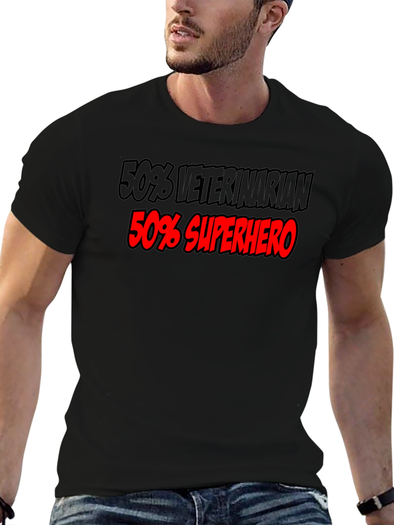 Veterinarian Superhero T-Shirt - Black
