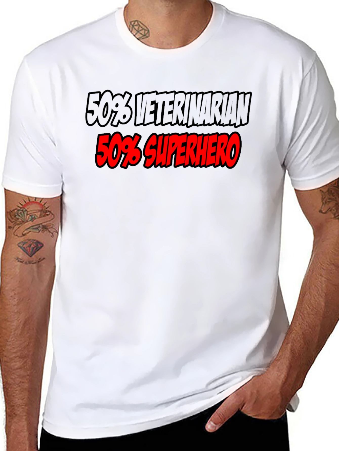 Veterinarian Superhero T-Shirt - Black