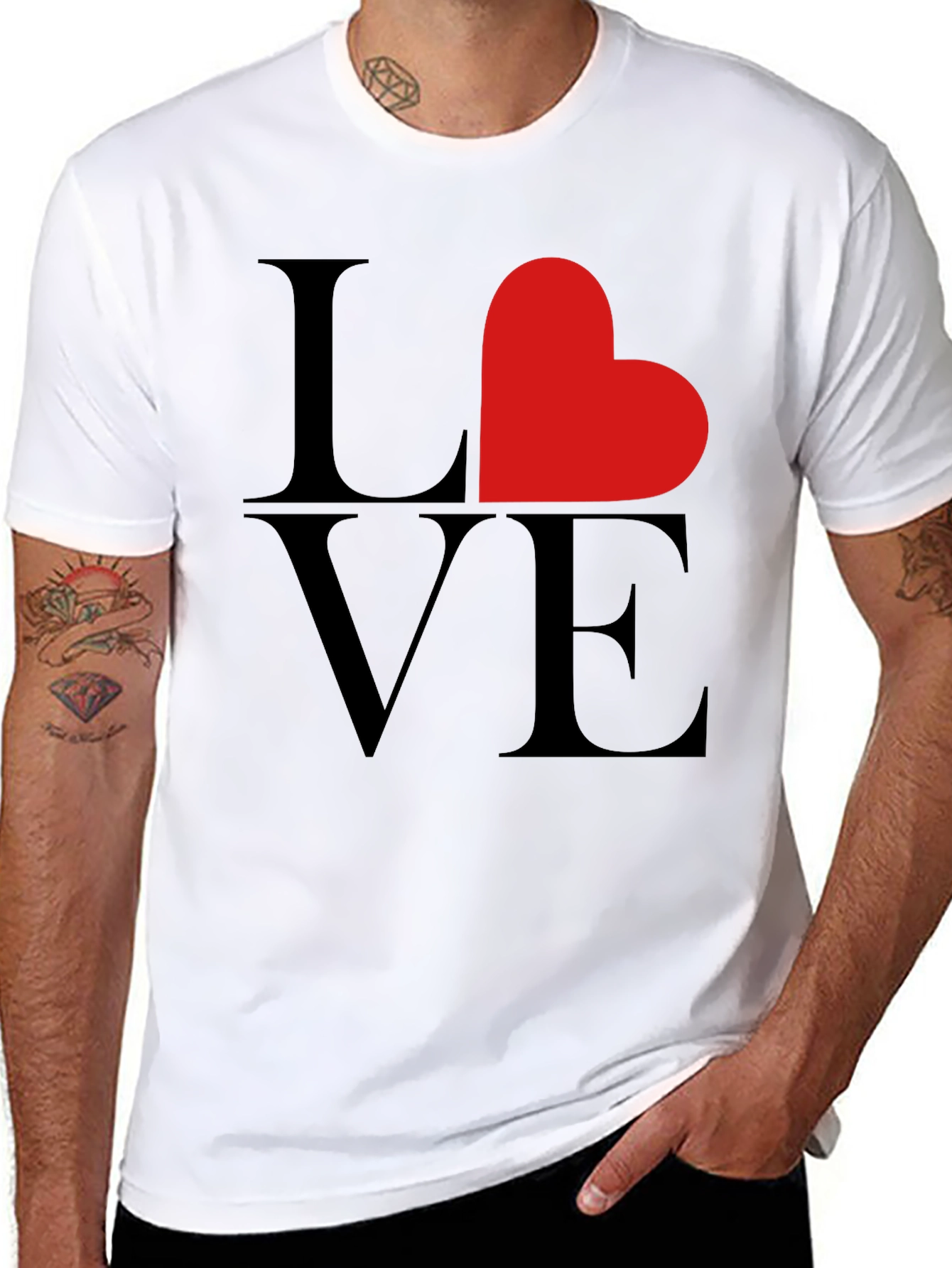 Love Heart Graphic Tee - Black
