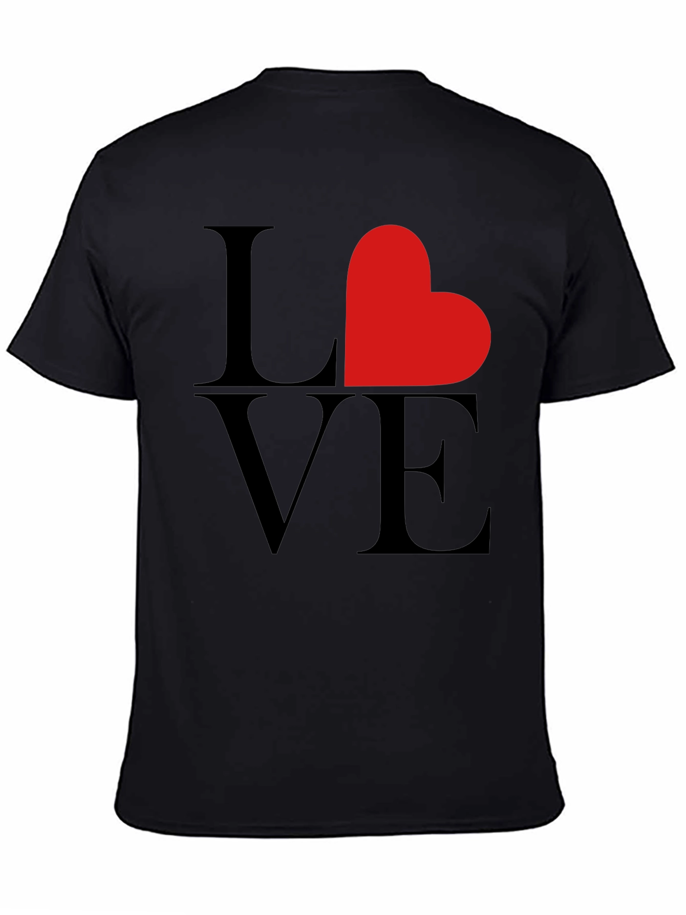 Love Heart Graphic Tee - Black
