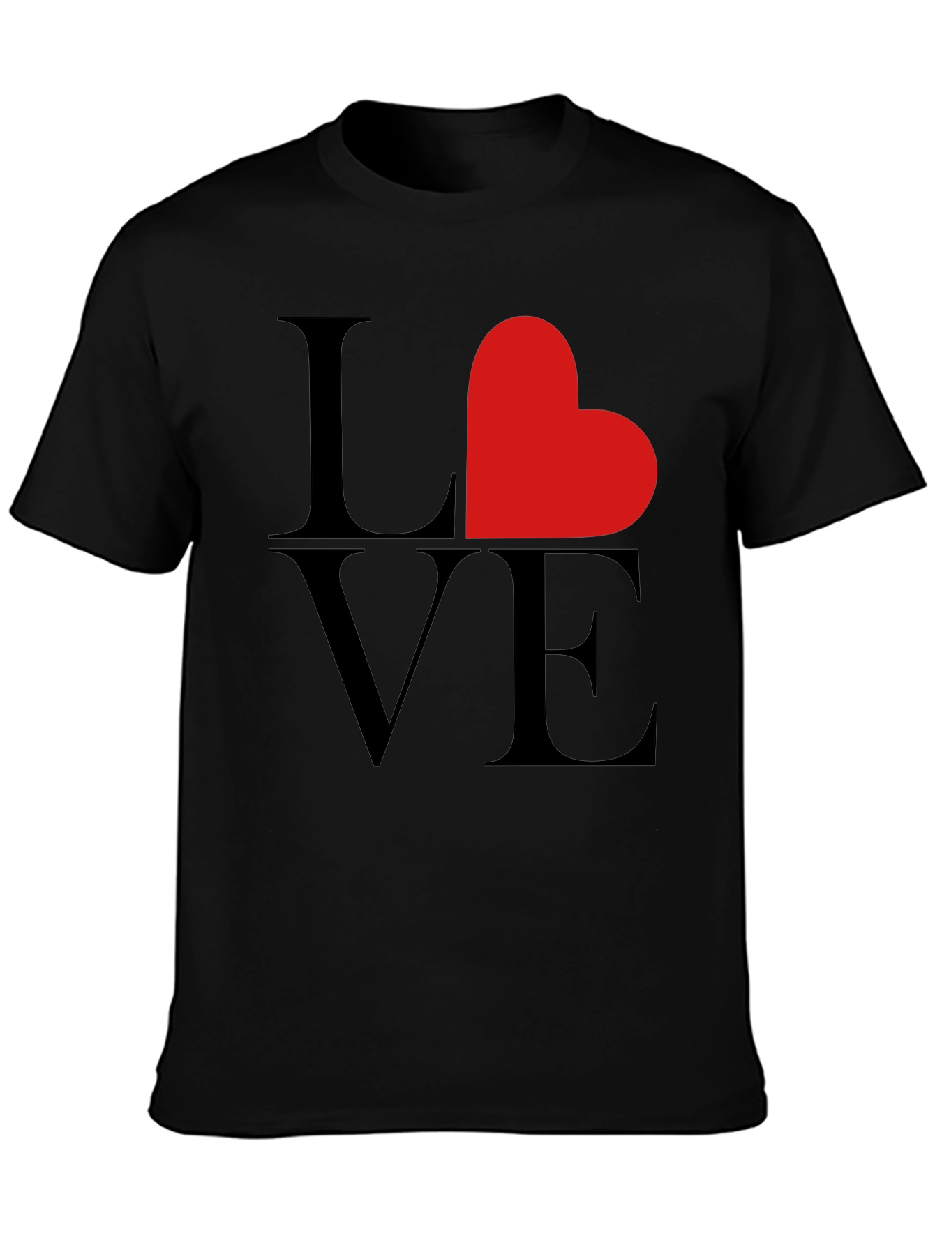 Love Heart Graphic Tee - Black