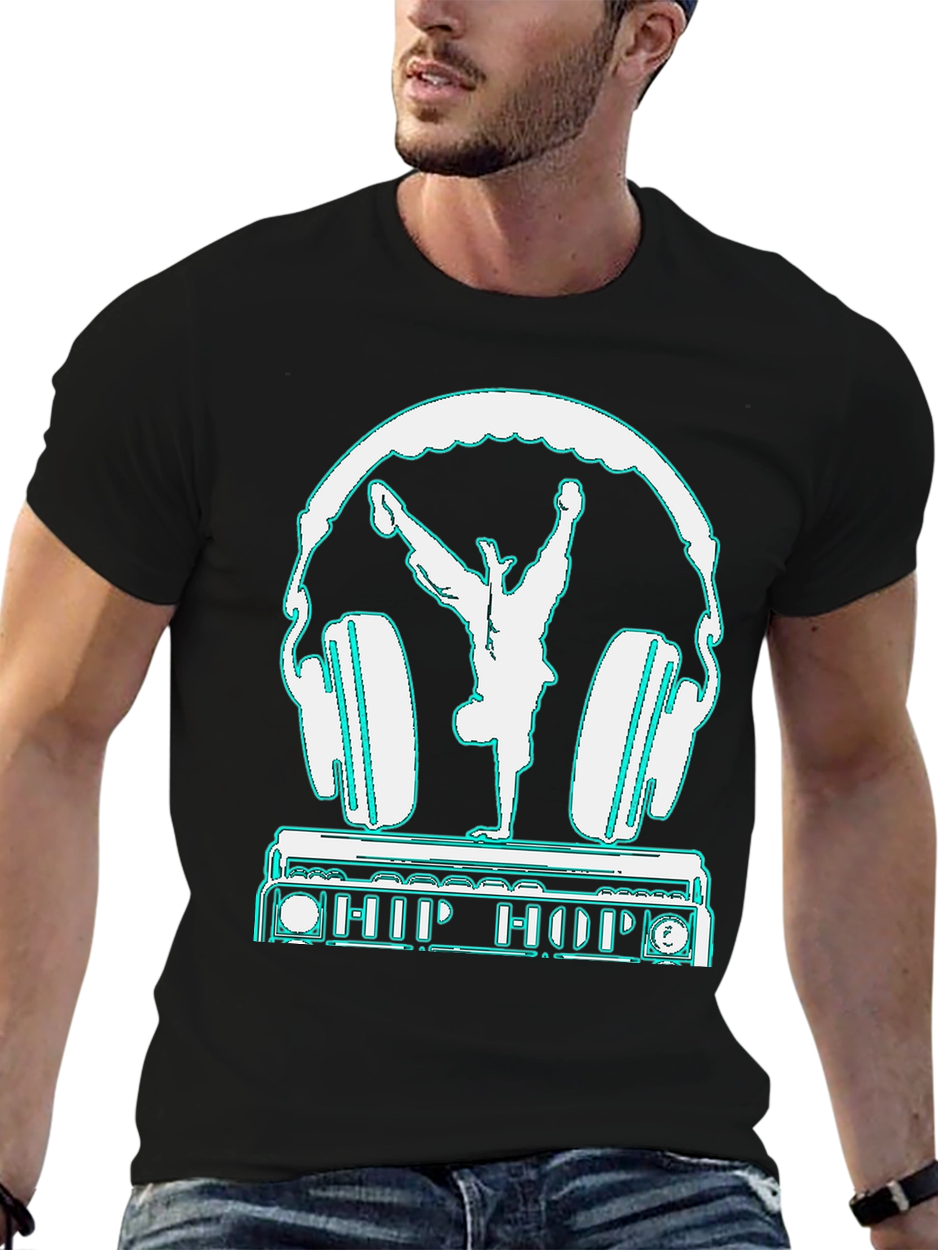 Hip Hop Dancer Headphones Graphic Tee