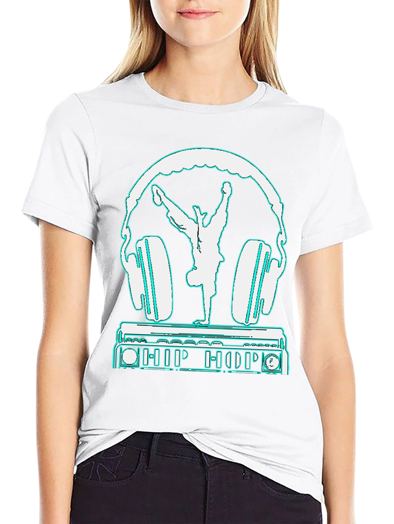Hip Hop Dancer Headphones Graphic Tee