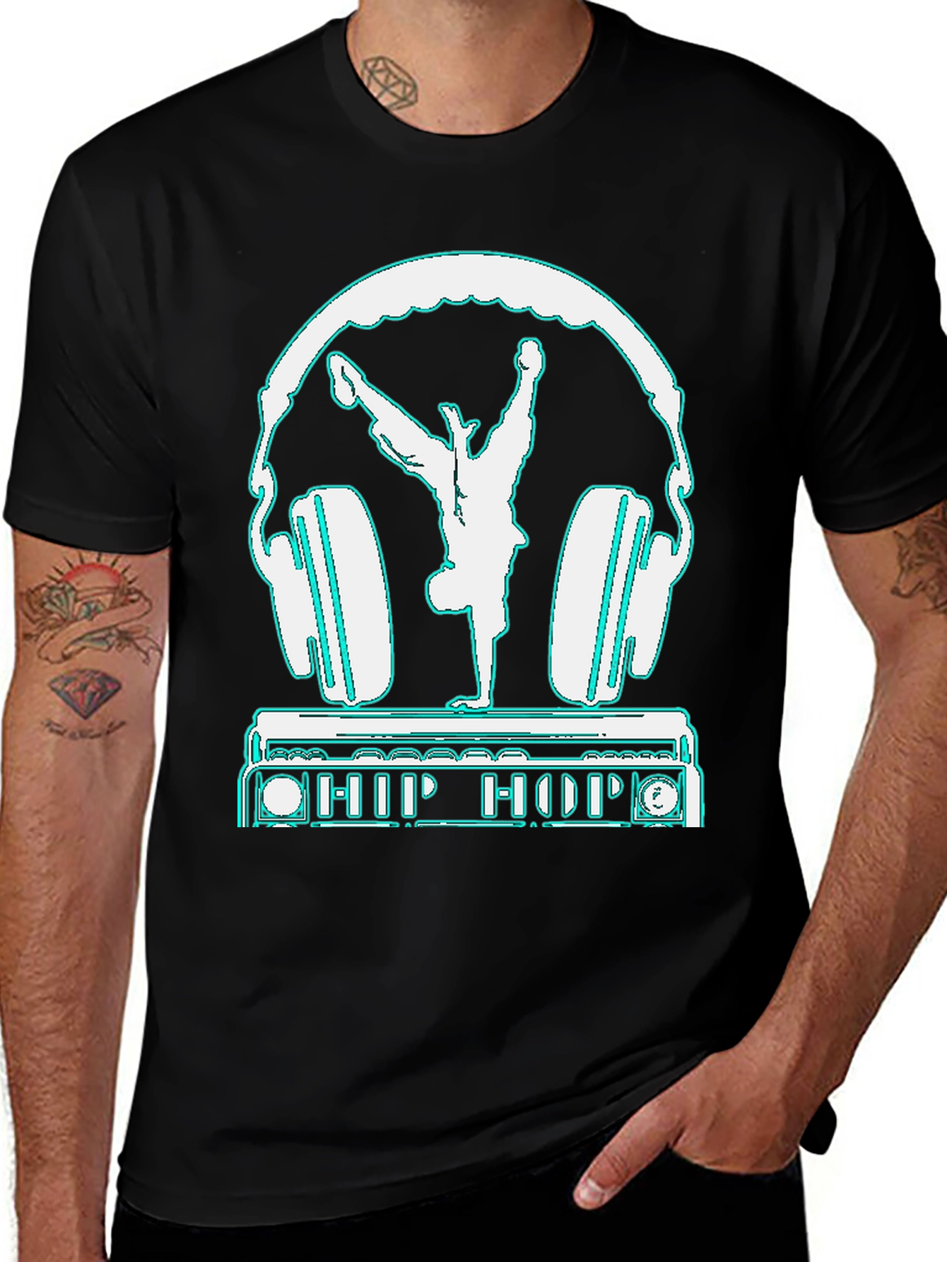 Hip Hop Dancer Headphones Graphic Tee
