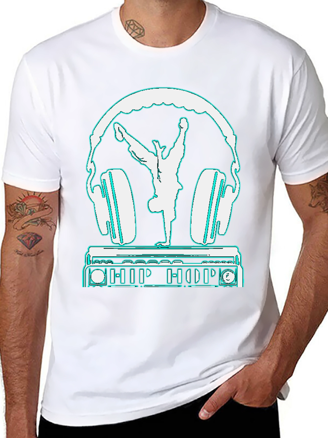 Hip Hop Dancer Headphones Graphic Tee