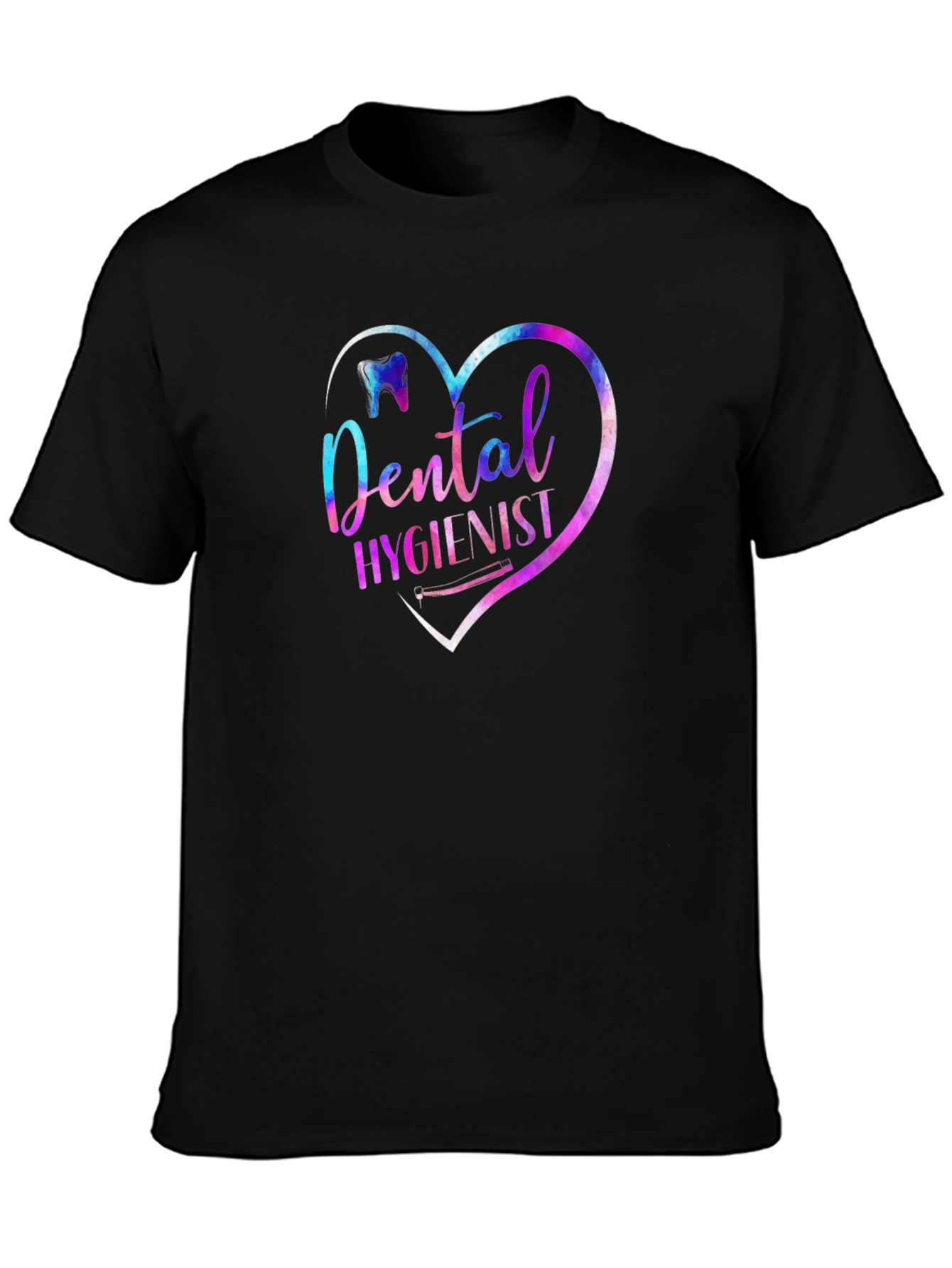 Dental Hygienist Heart Graphic Tee - Black