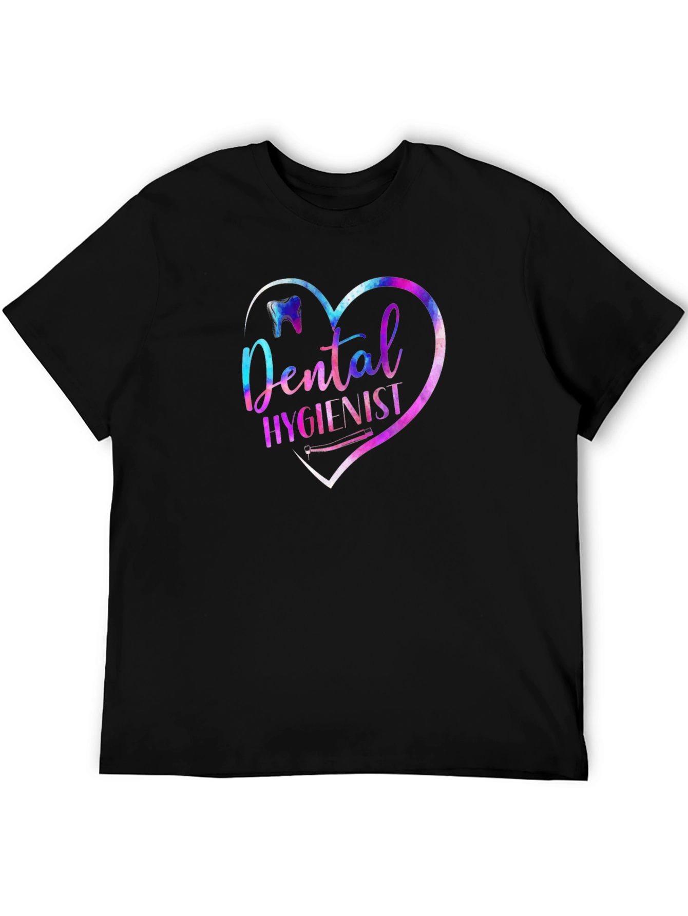 Dental Hygienist Heart Graphic Tee - Black