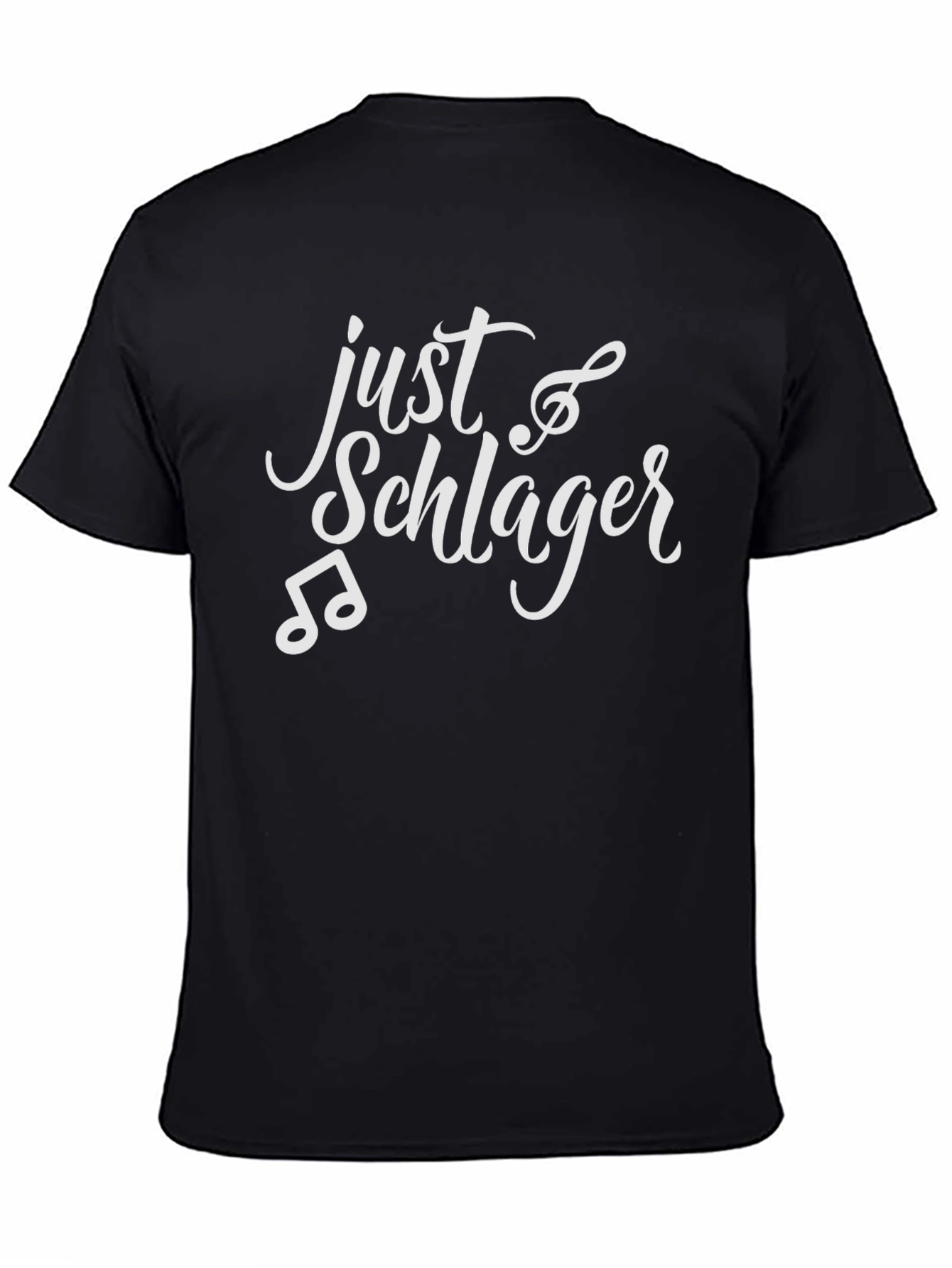 Just Schlager Black T-Shirt Music Note Design