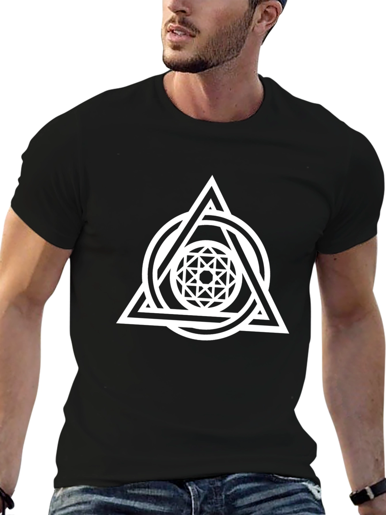 Geometric Graphic Tee - Stylish Unisex Design