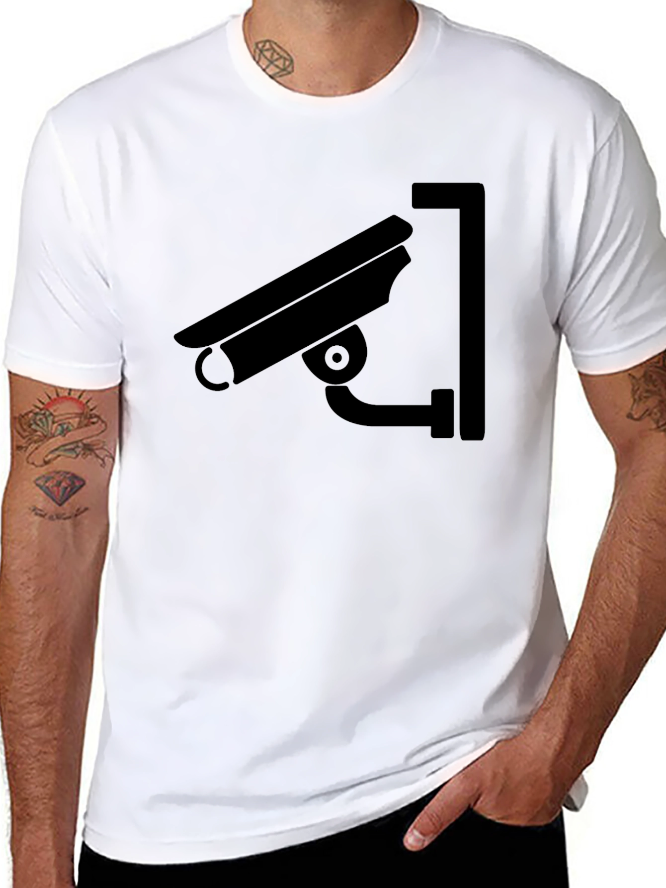 Security Camera Graphic Black T-Shirt