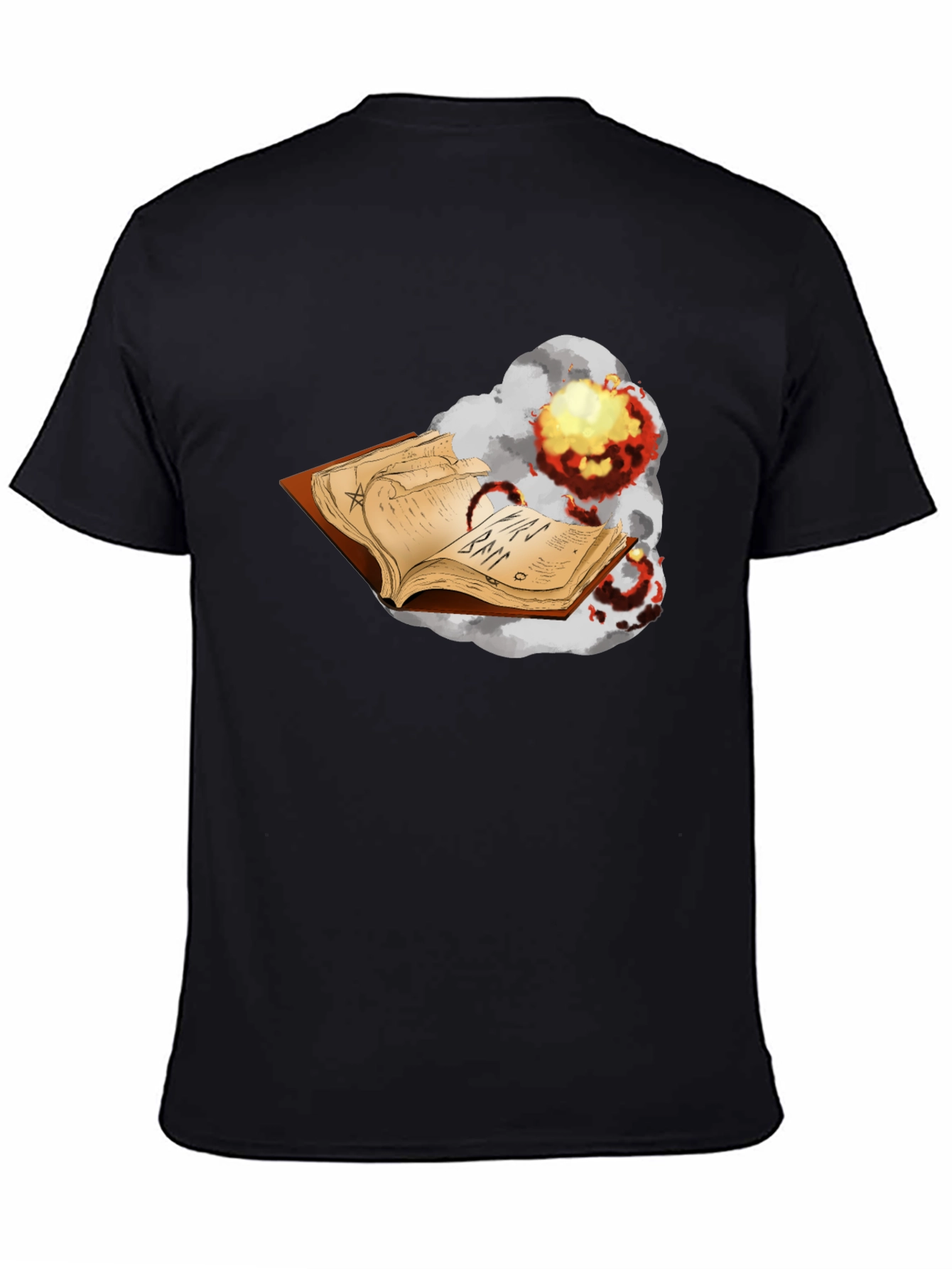 Exploding Spell Book Black T-Shirt
