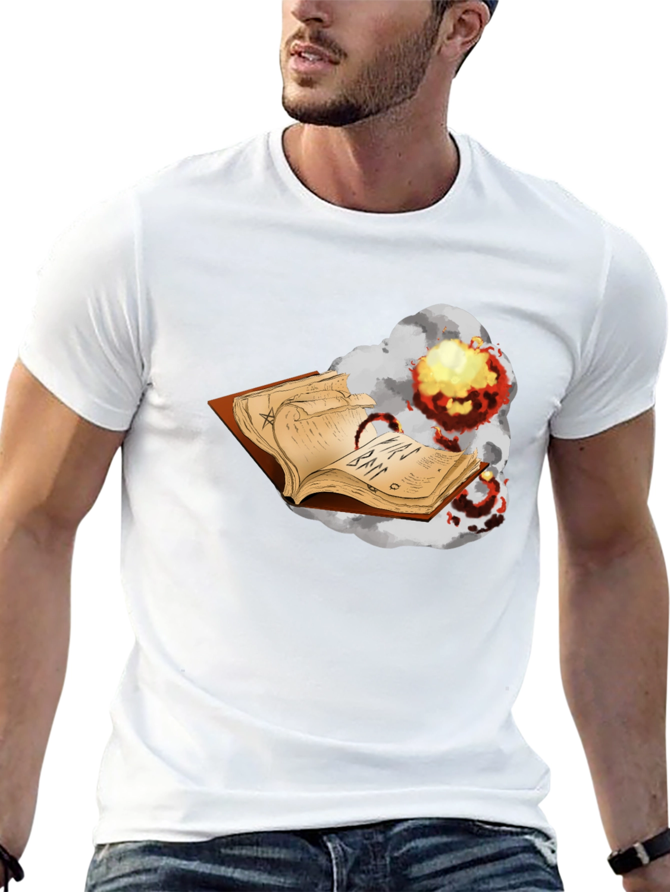 Exploding Spell Book Black T-Shirt