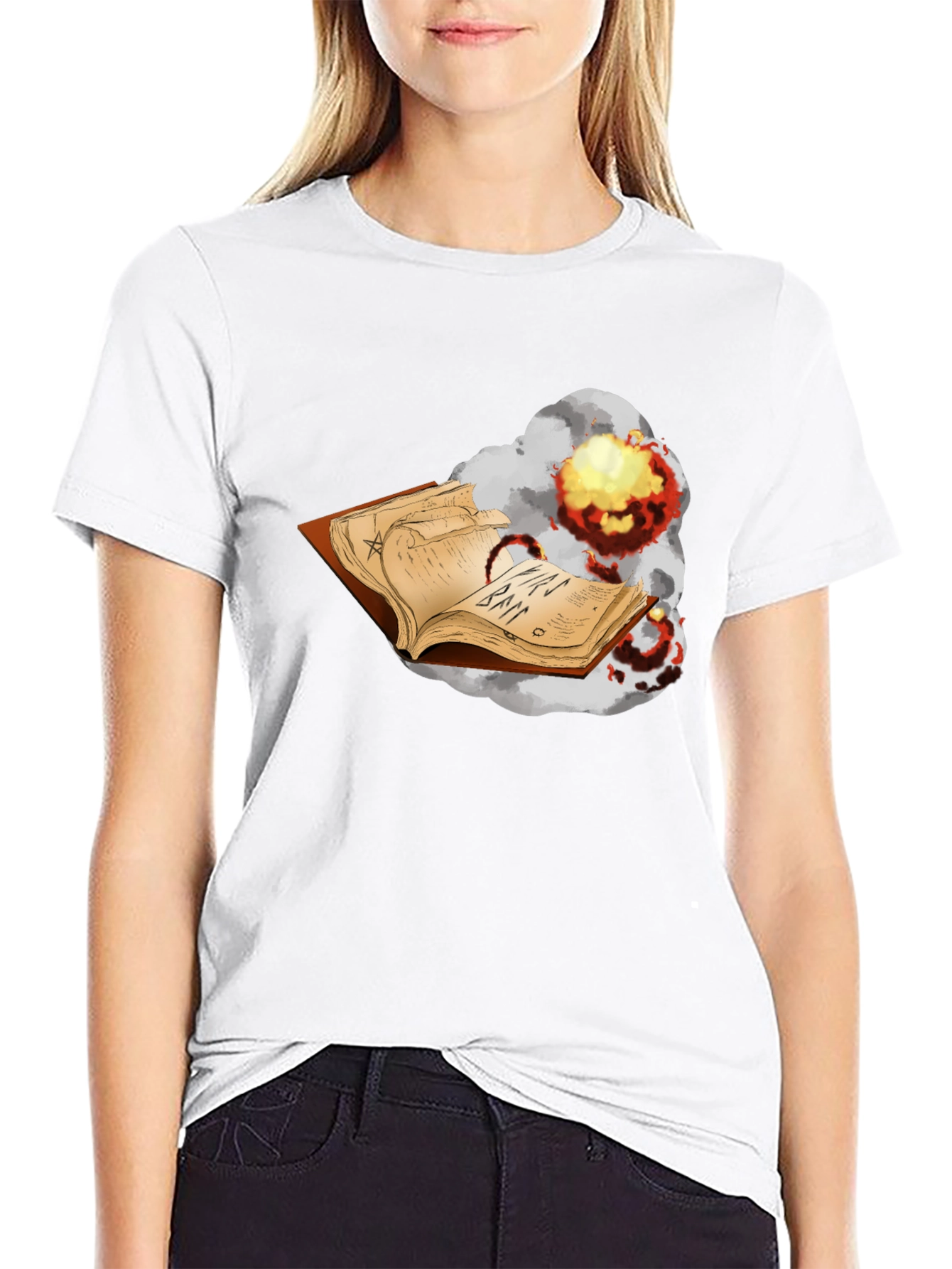 Exploding Spell Book Black T-Shirt