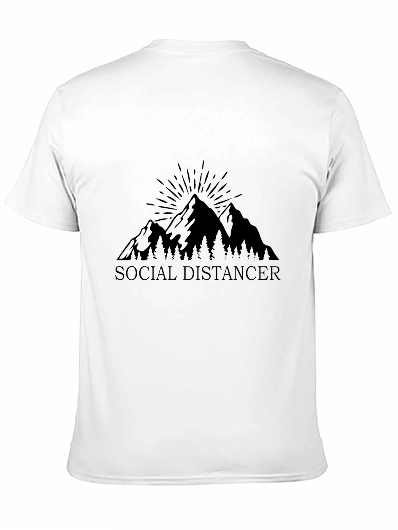 Social Distancer Mountain Graphic T-Shirt - Black