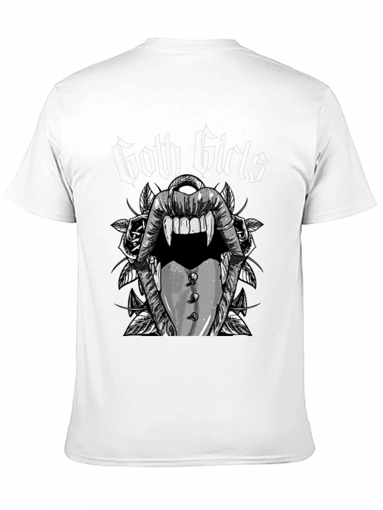 Goth Girls Vampire Lips Black Graphic Tee