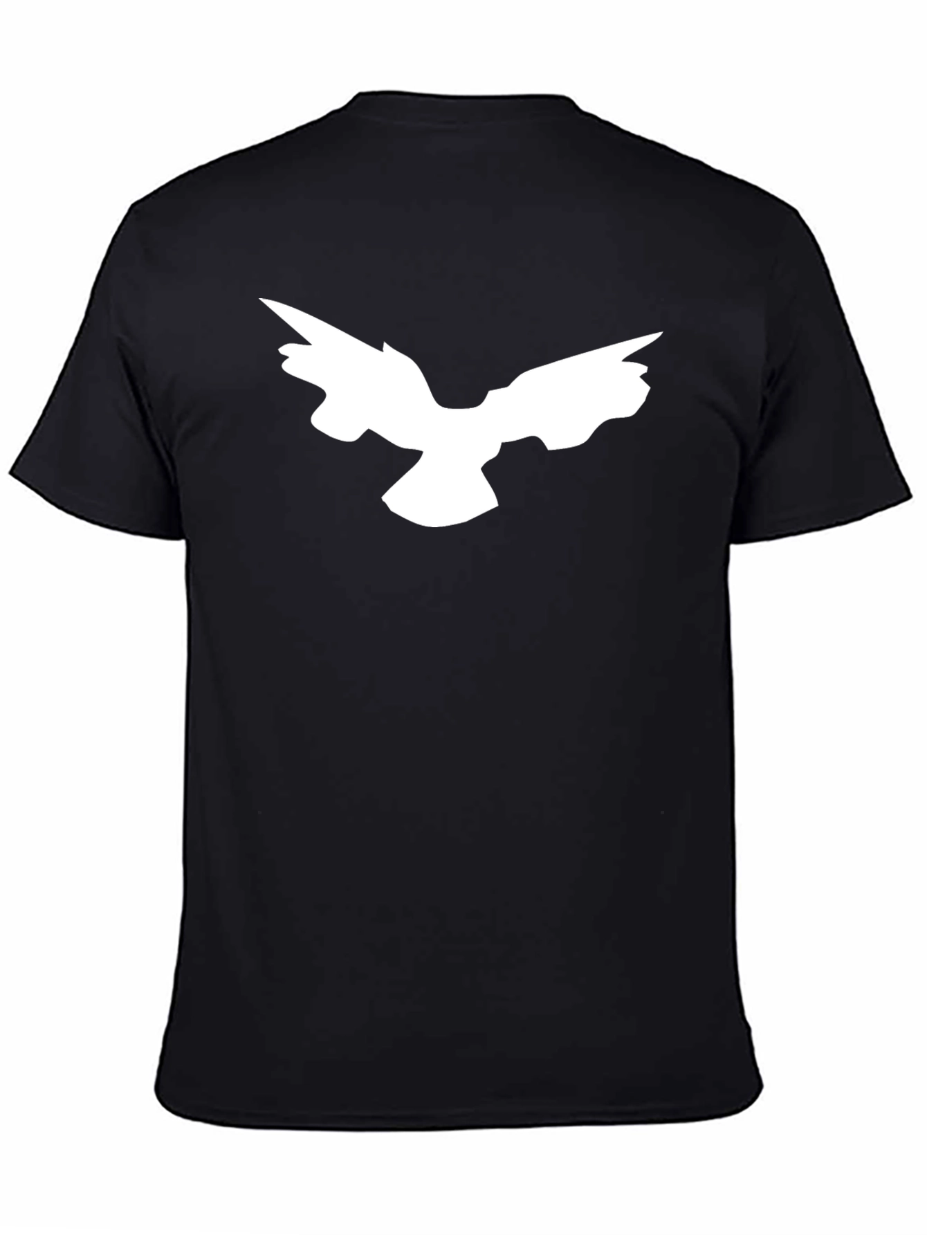 Abstract Bird Print Black T-Shirt