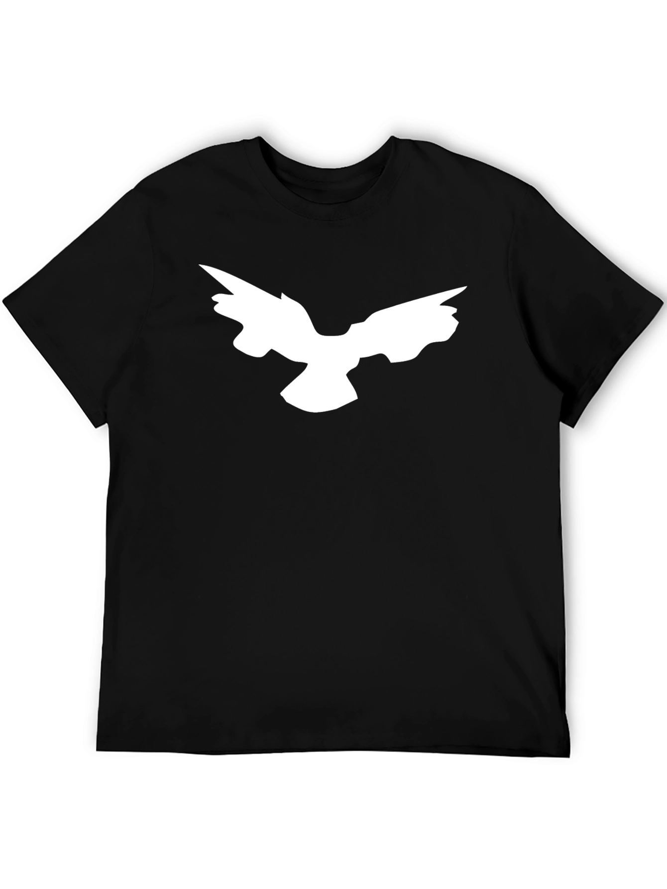 Abstract Bird Print Black T-Shirt