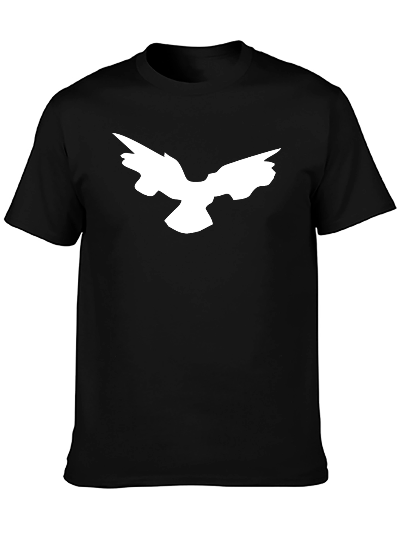Abstract Bird Print Black T-Shirt