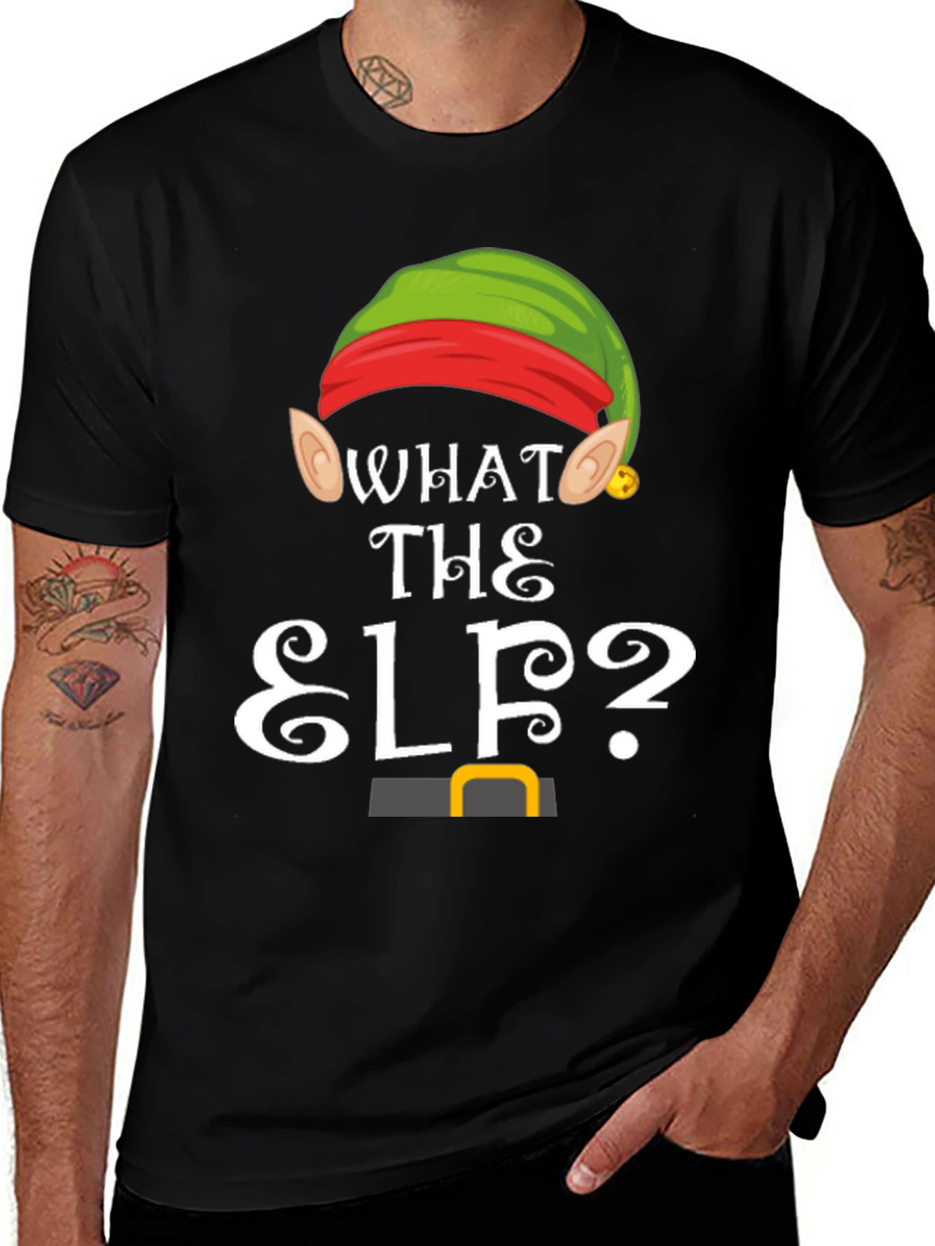 What the Elf? Christmas Holiday Graphic T-Shirt