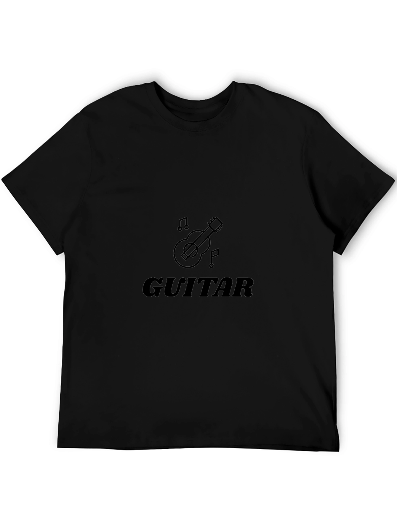 Guitar Graphic Black T-Shirt | Musical Instrument Tee