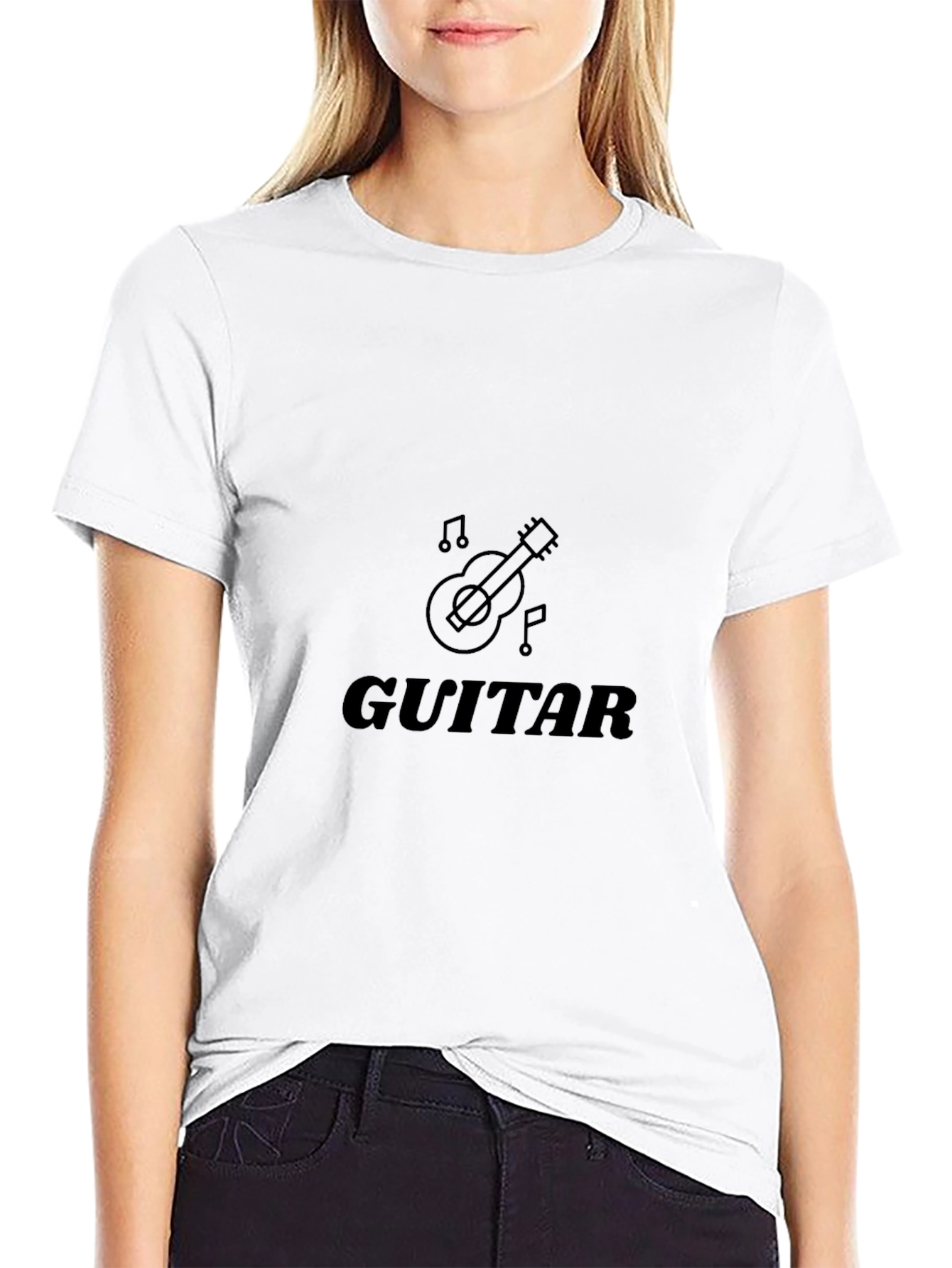 Guitar Graphic Black T-Shirt | Musical Instrument Tee