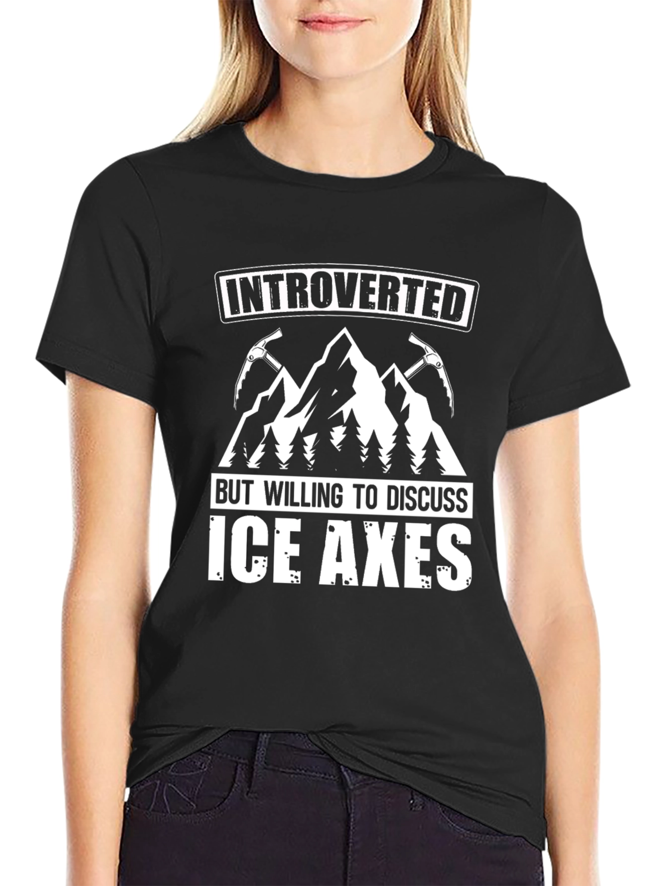 Introverted Ice Axes Black T-Shirt