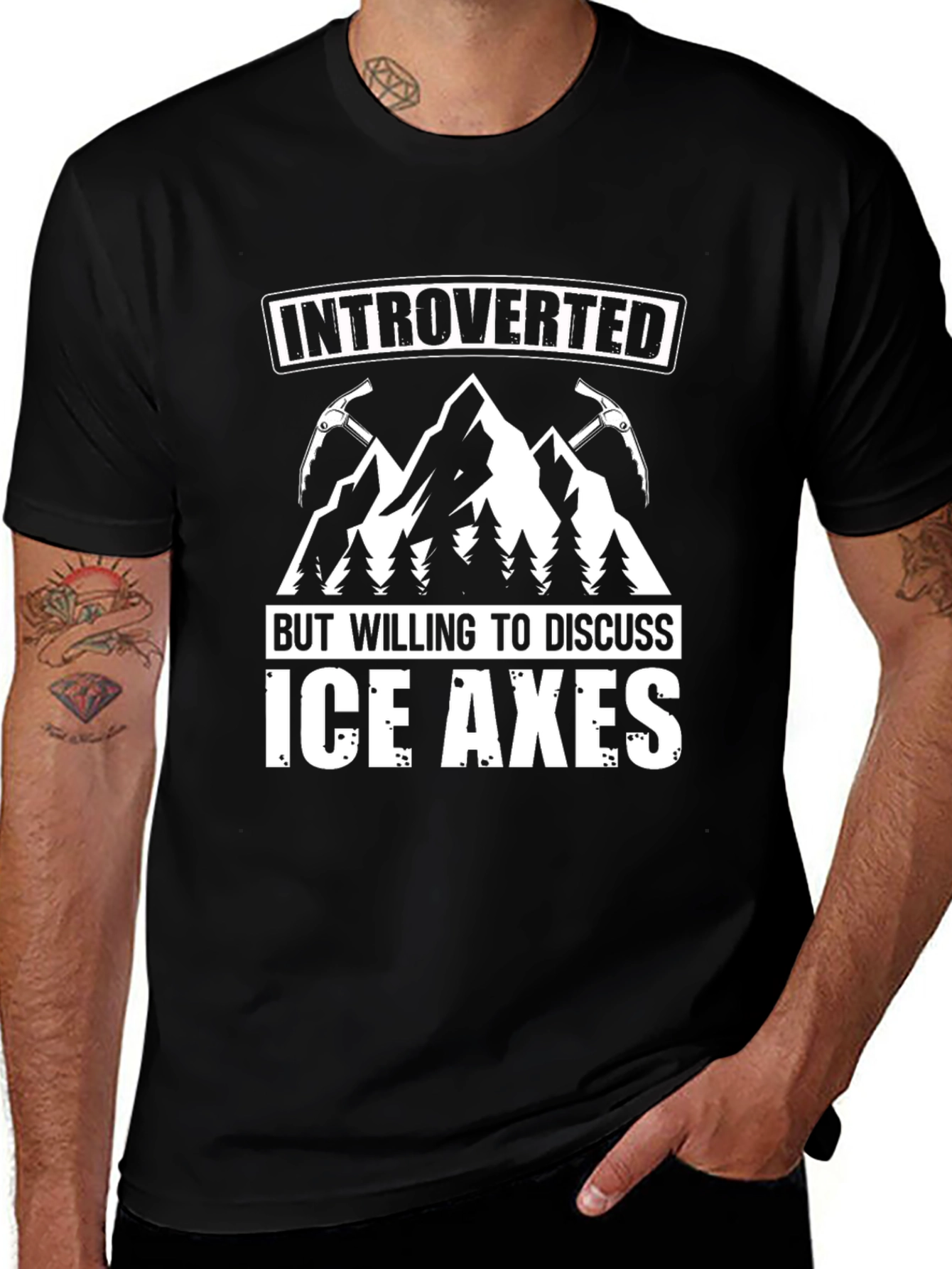 Introverted Ice Axes Black T-Shirt