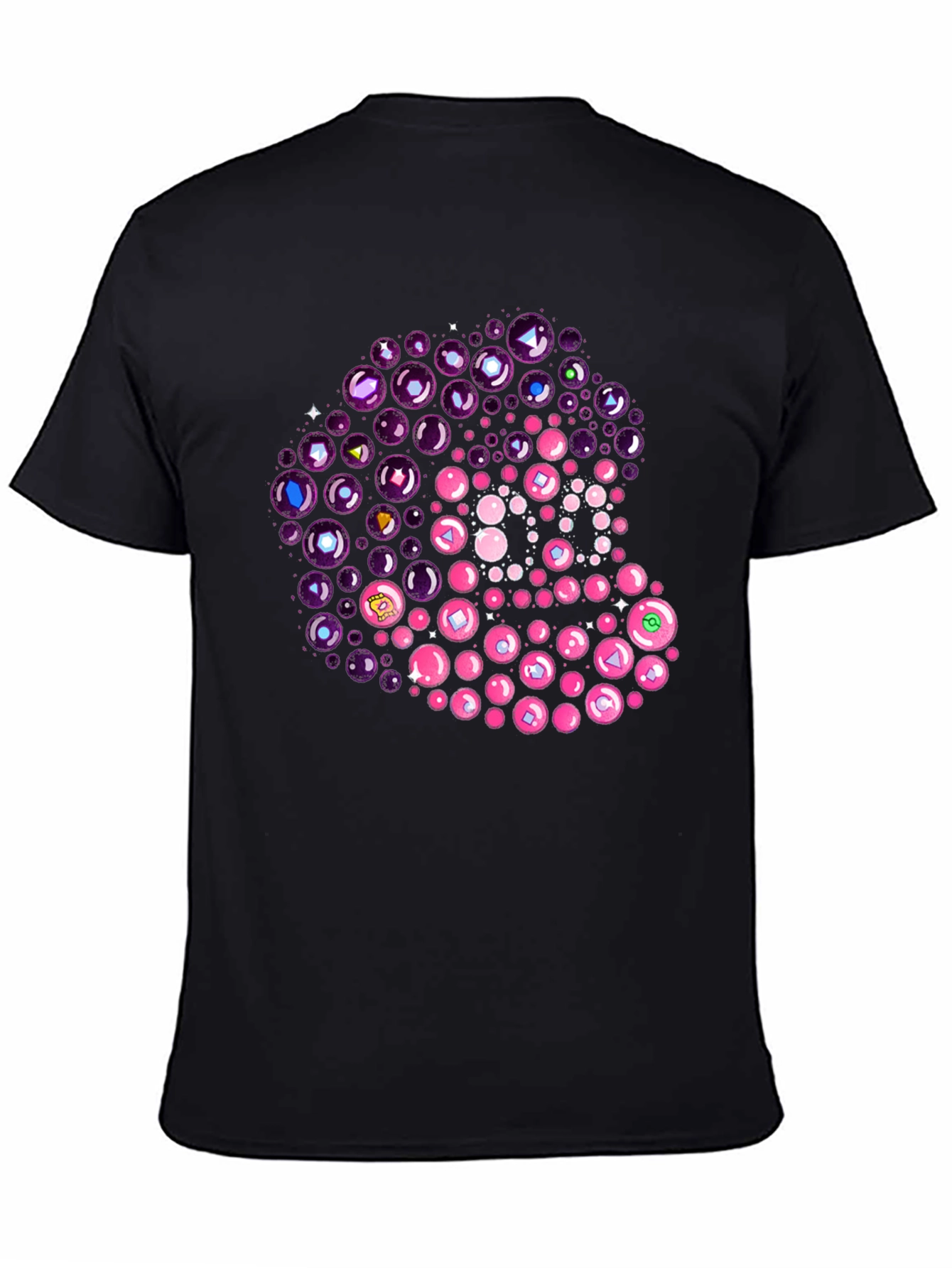 Unique Bubble Gem T-Shirt - Black Cotton Tee