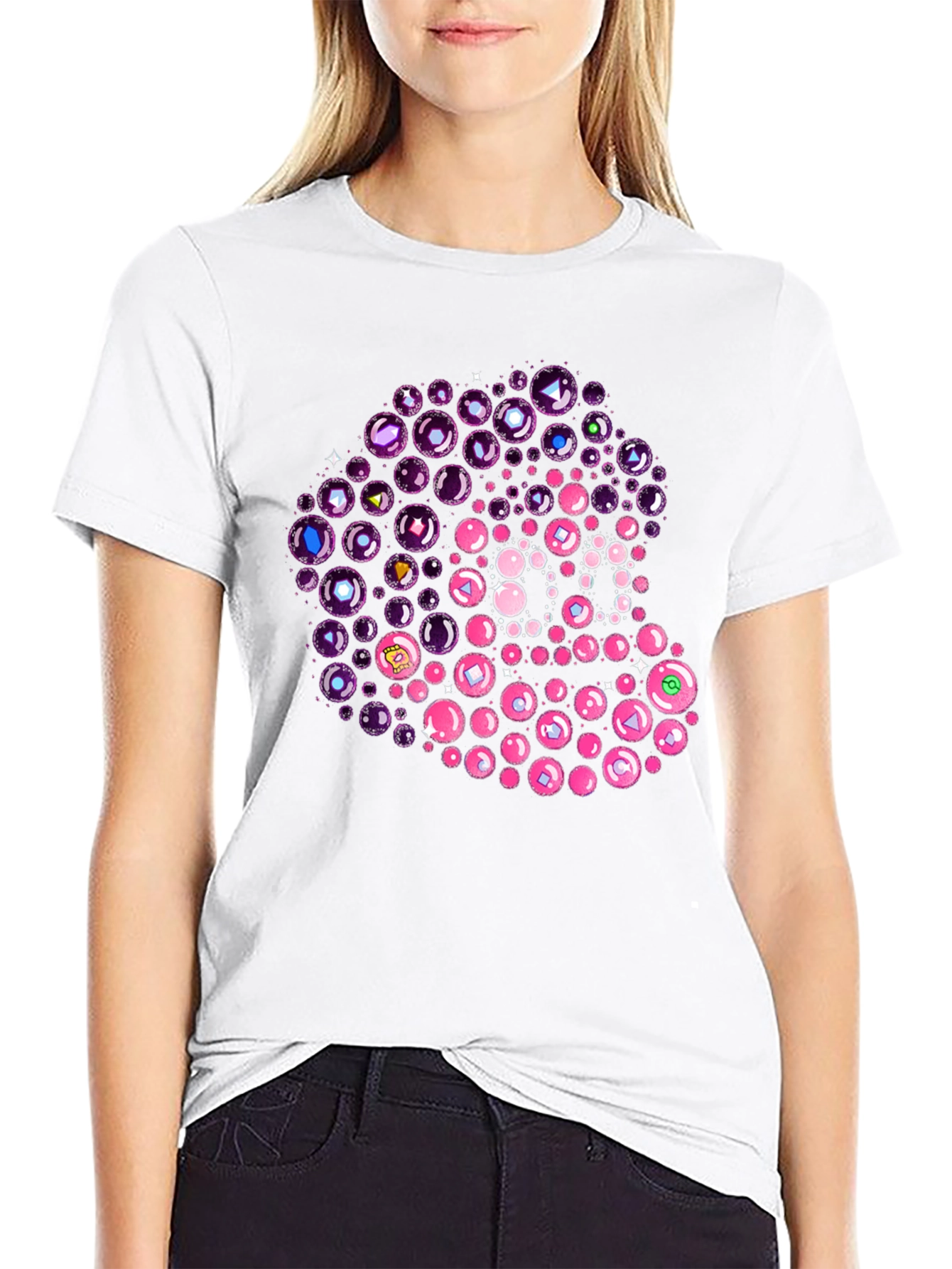 Unique Bubble Gem T-Shirt - Black Cotton Tee