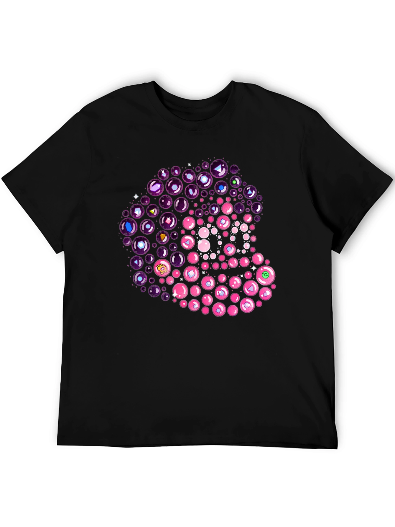 Unique Bubble Gem T-Shirt - Black Cotton Tee