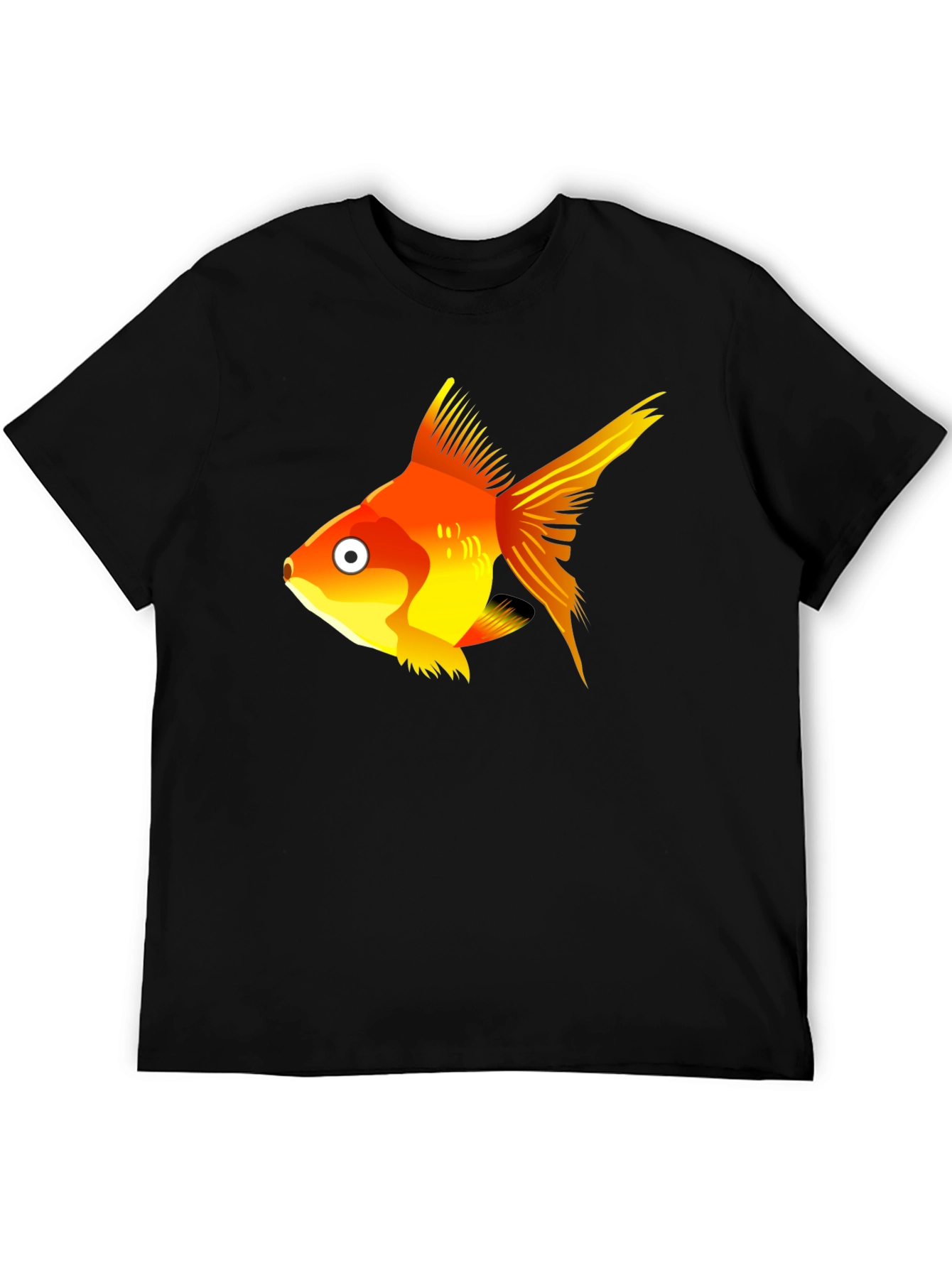 Goldfish Graphic Tee - Black Cotton T-Shirt