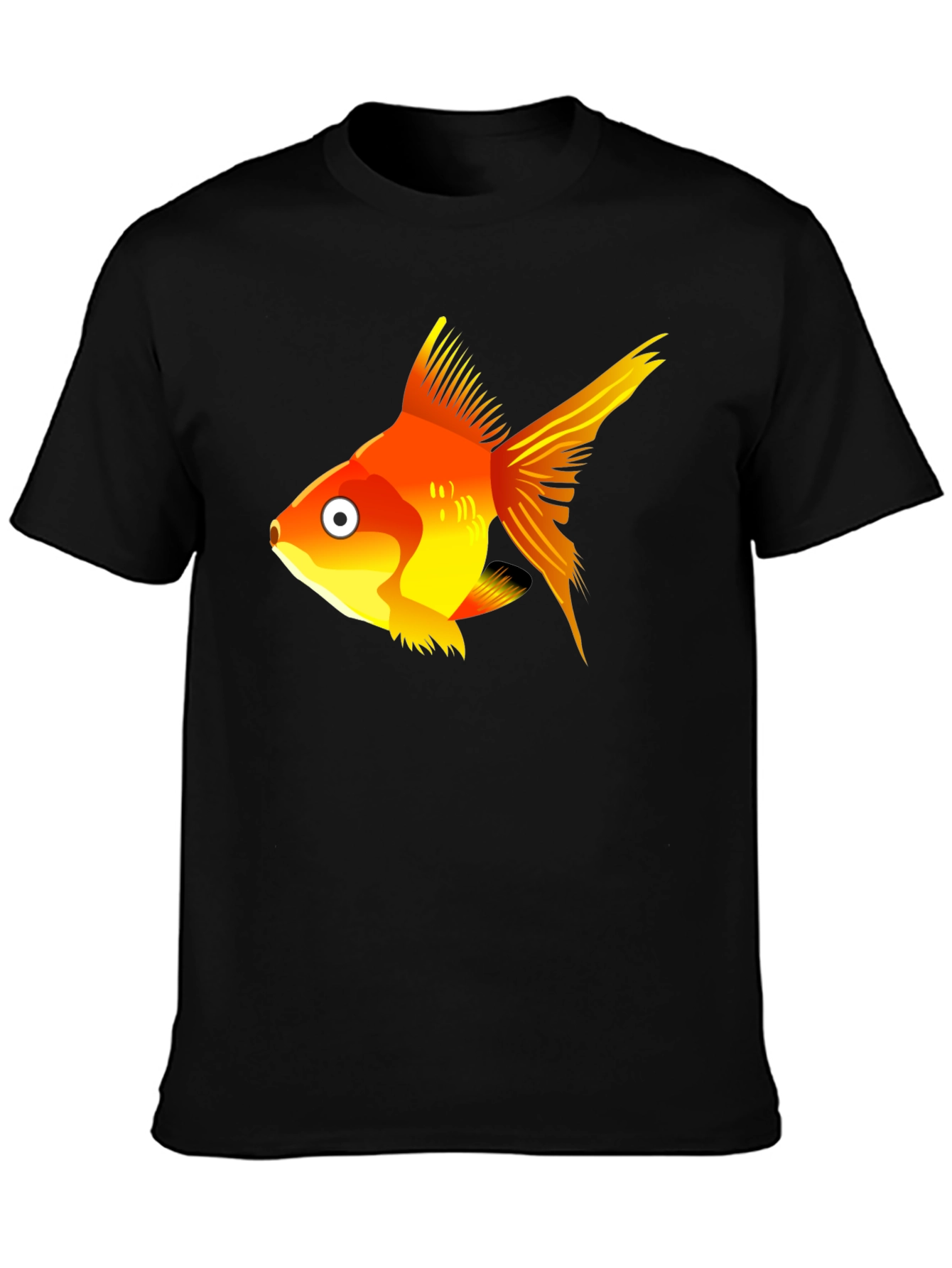 Goldfish Graphic Tee - Black Cotton T-Shirt