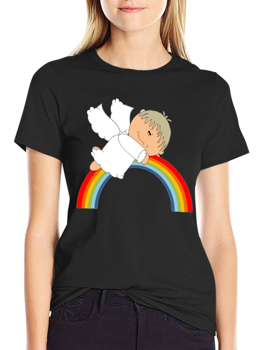 Cute Angel Rainbow Graphic T-Shirt