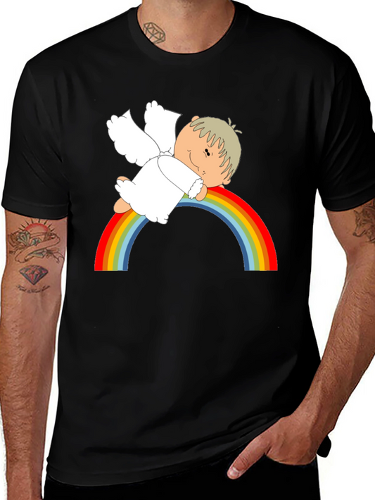 Cute Angel Rainbow Graphic T-Shirt