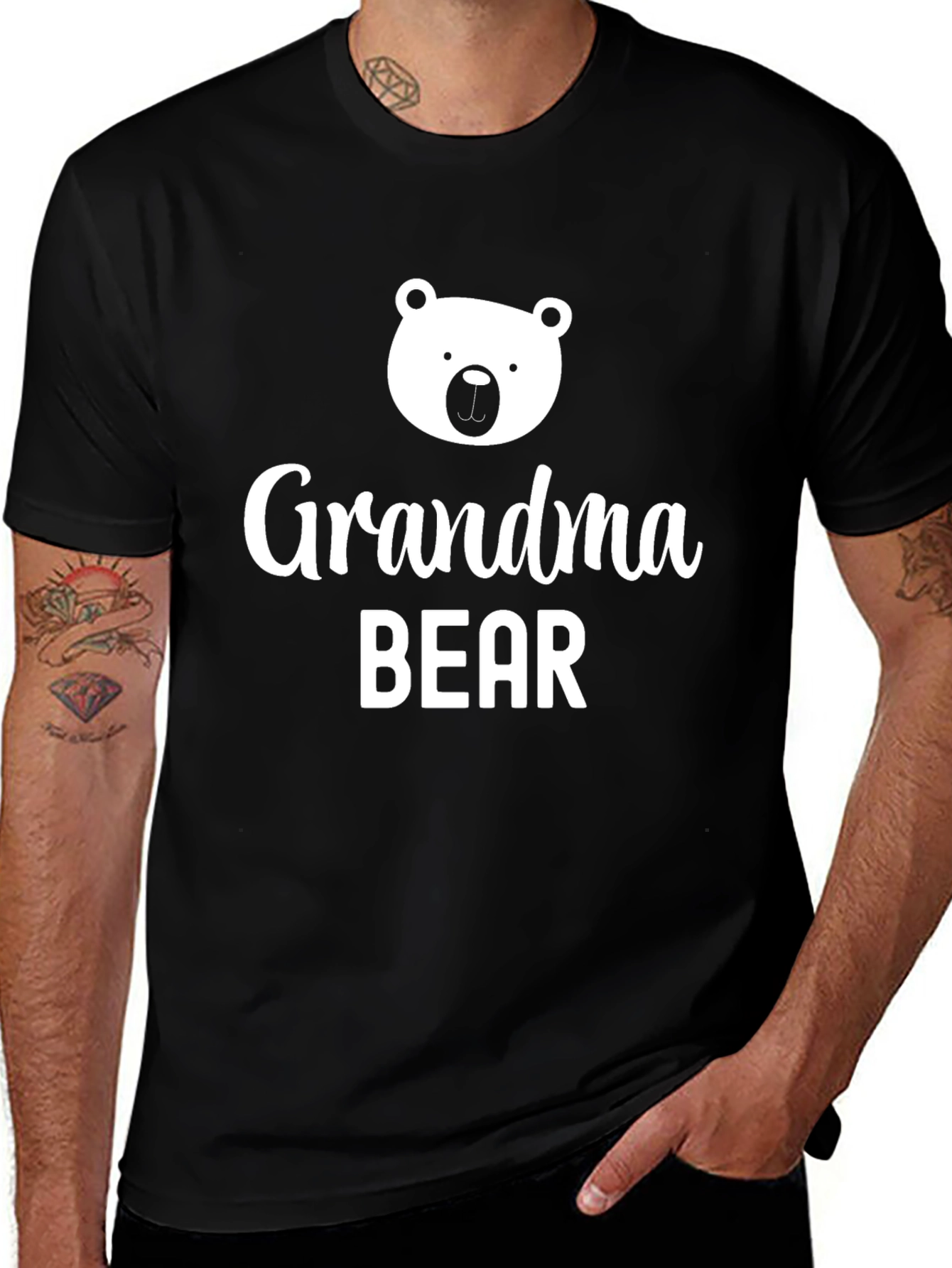 Grandma Bear Graphic Tee - Black Unisex T-Shirt