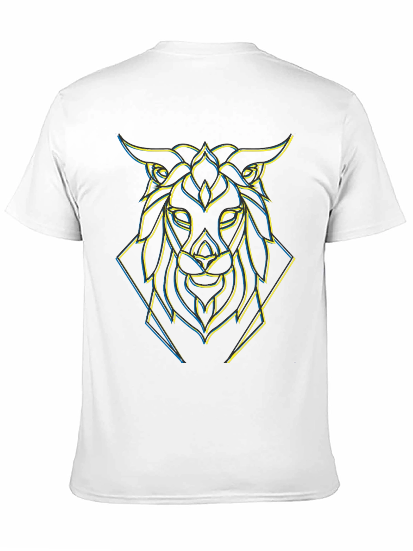 Geometric Lion Graphic Black Tee
