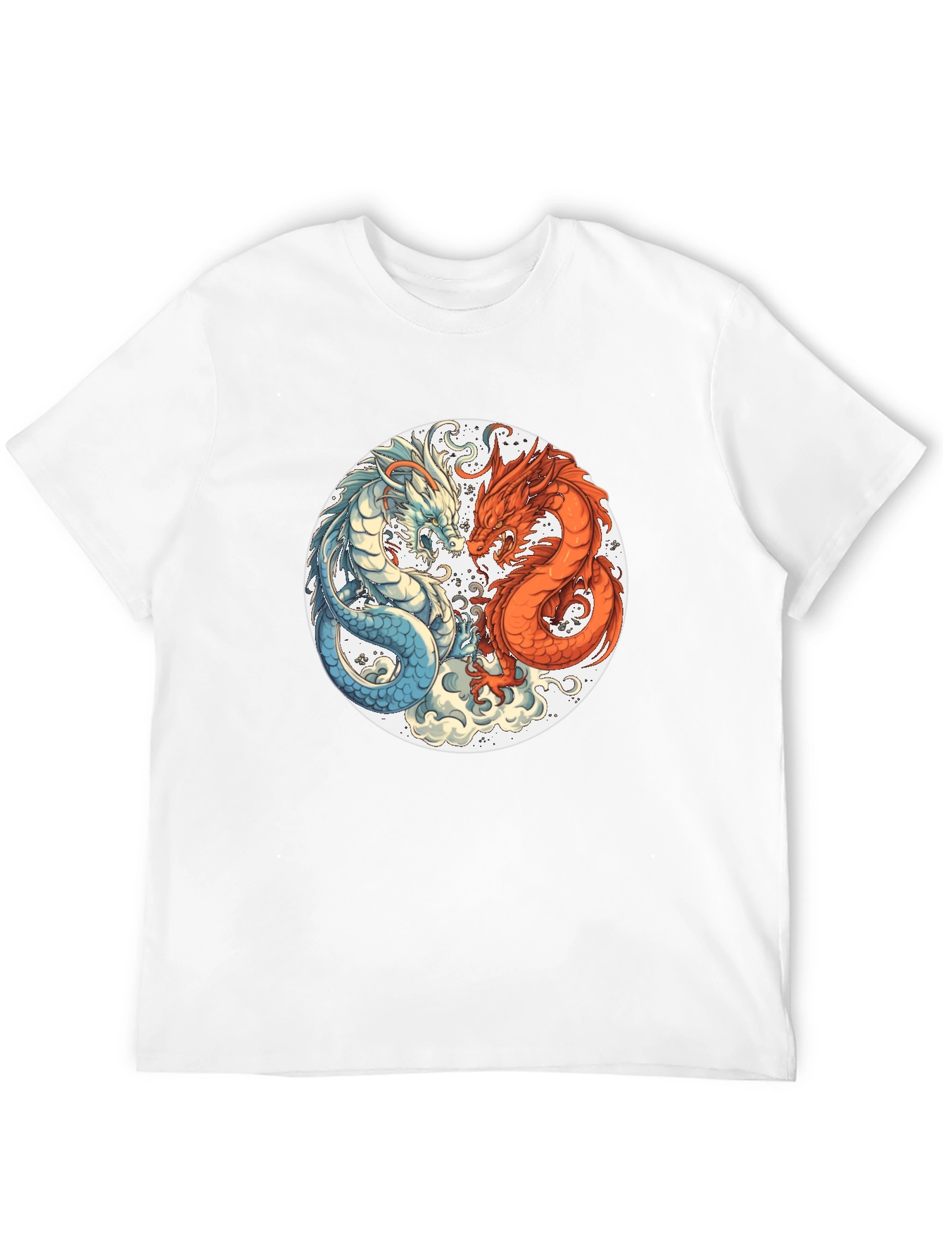 Yin Yang Dragons Graphic Tee - Black T-Shirt