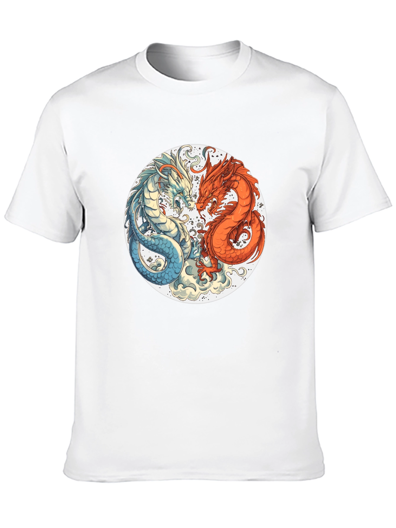 Yin Yang Dragons Graphic Tee - Black T-Shirt