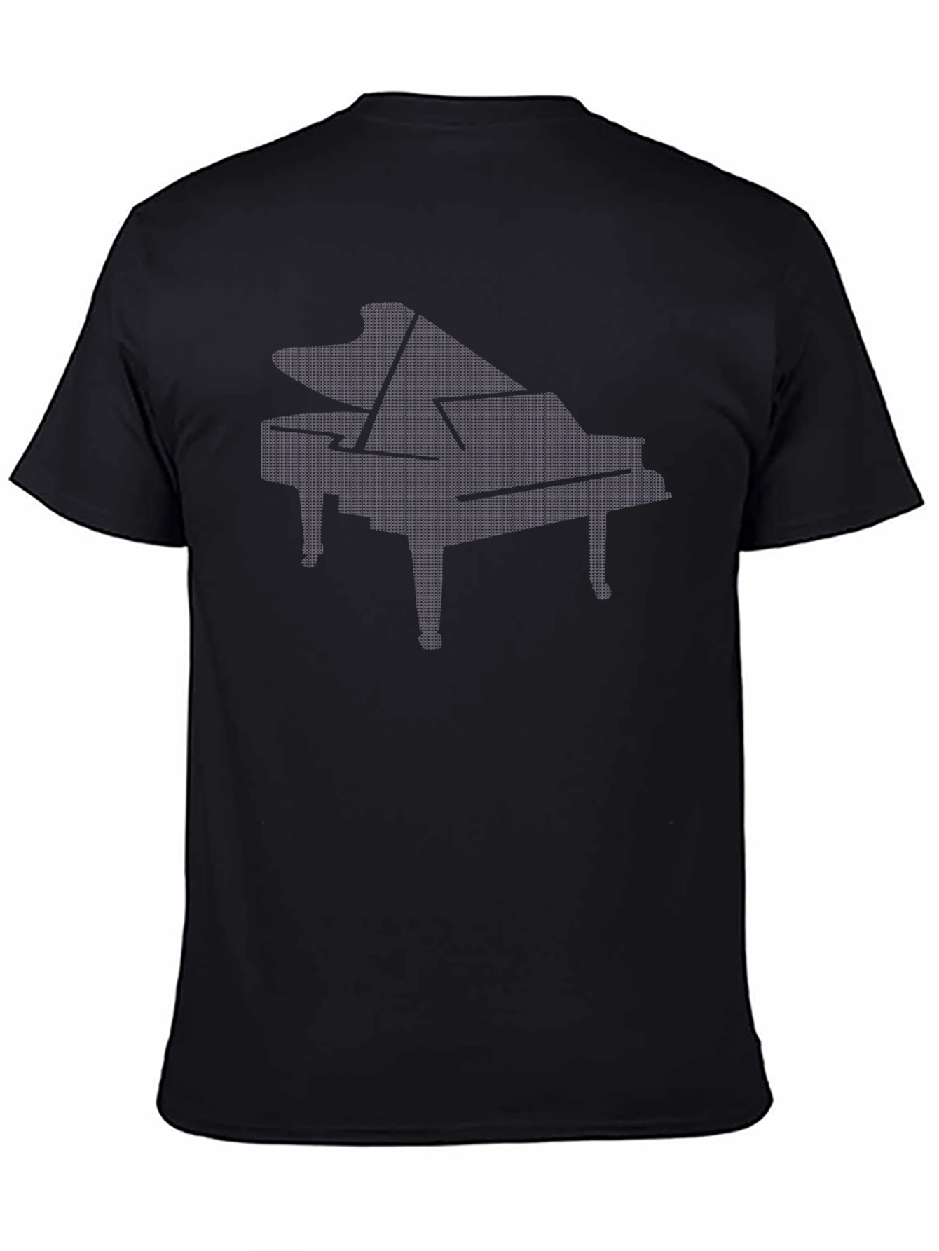 Piano Graphic Black T-Shirt - Music Lover Tee