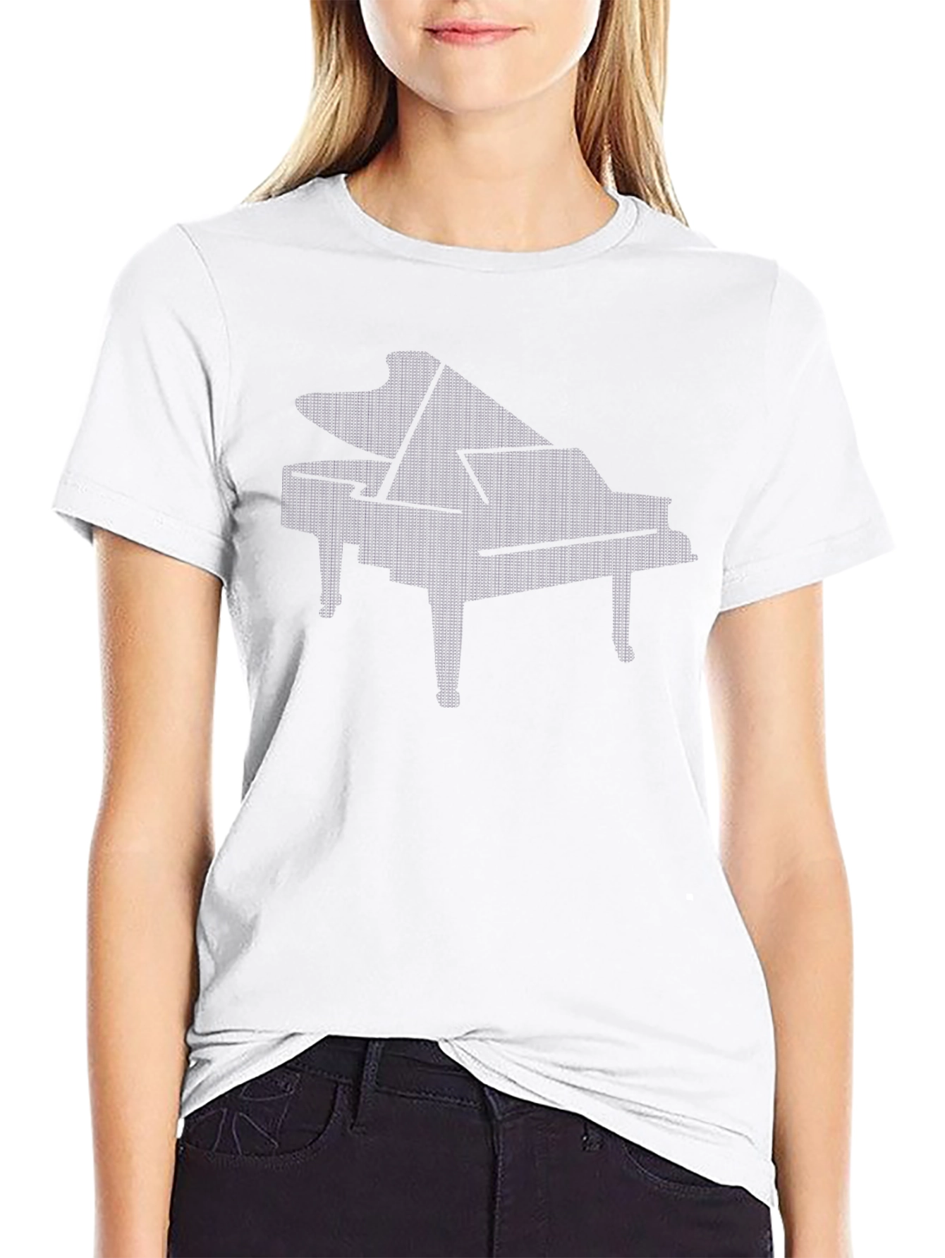 Piano Graphic Black T-Shirt - Music Lover Tee