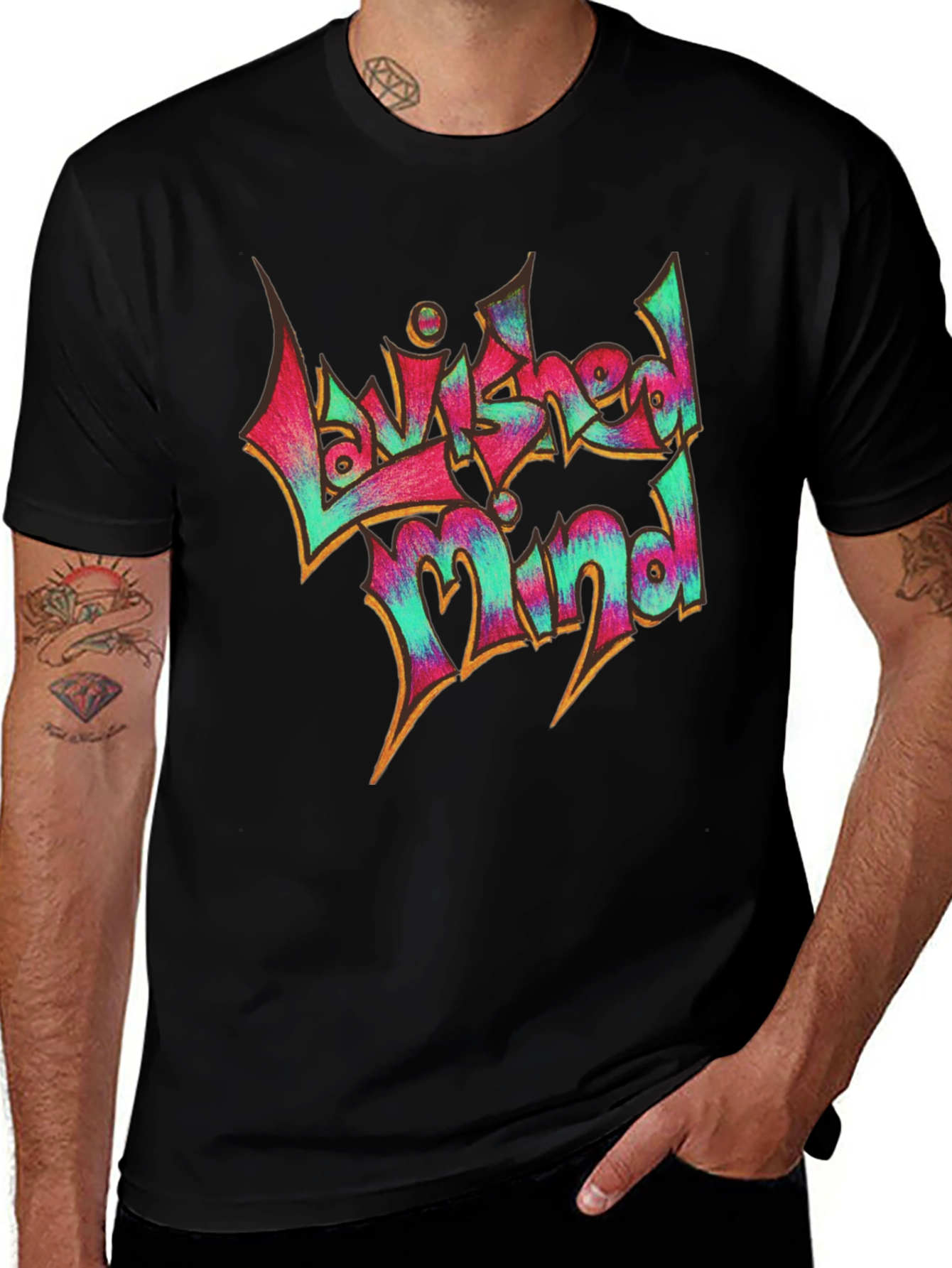Lavished Mind Graphic Tee - Black Cotton Casual Shirt