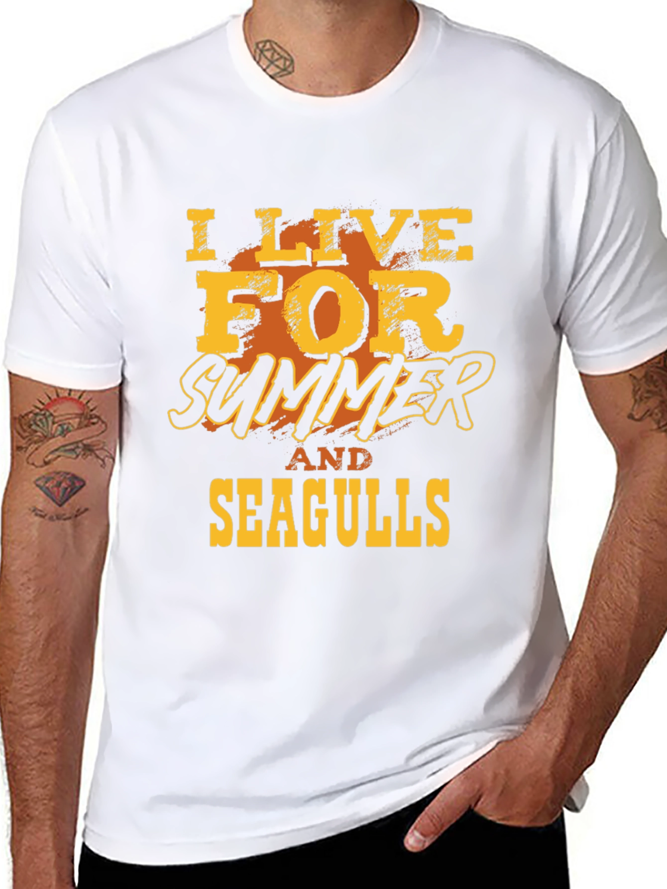 I Live For Summer And Seagulls Graphic T-Shirt