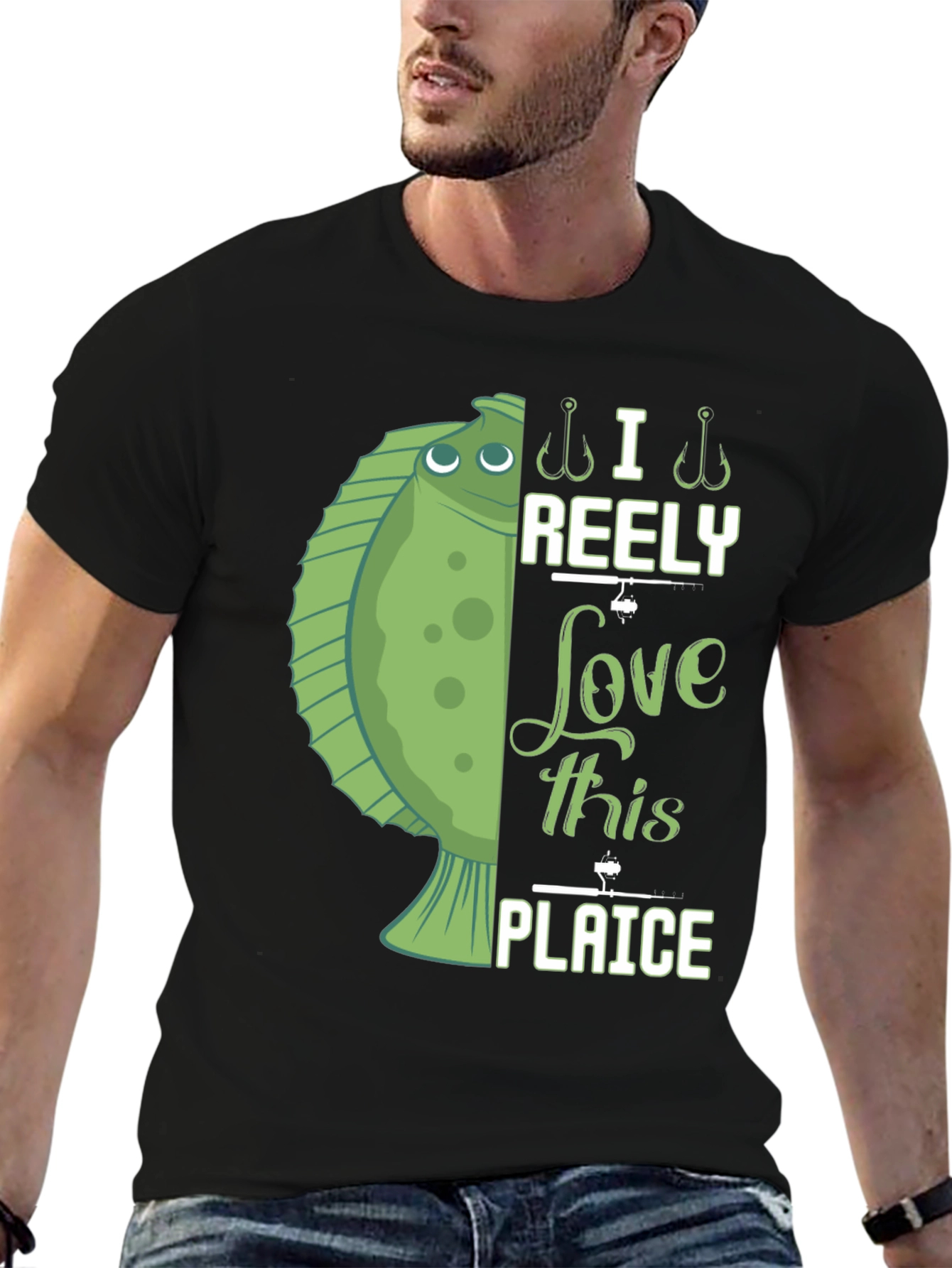 Funny Fishing T-Shirt - I Reely Love This Plaice