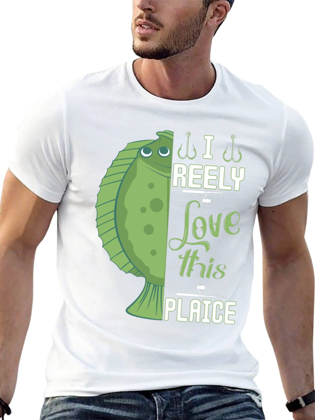Funny Fishing T-Shirt - I Reely Love This Plaice