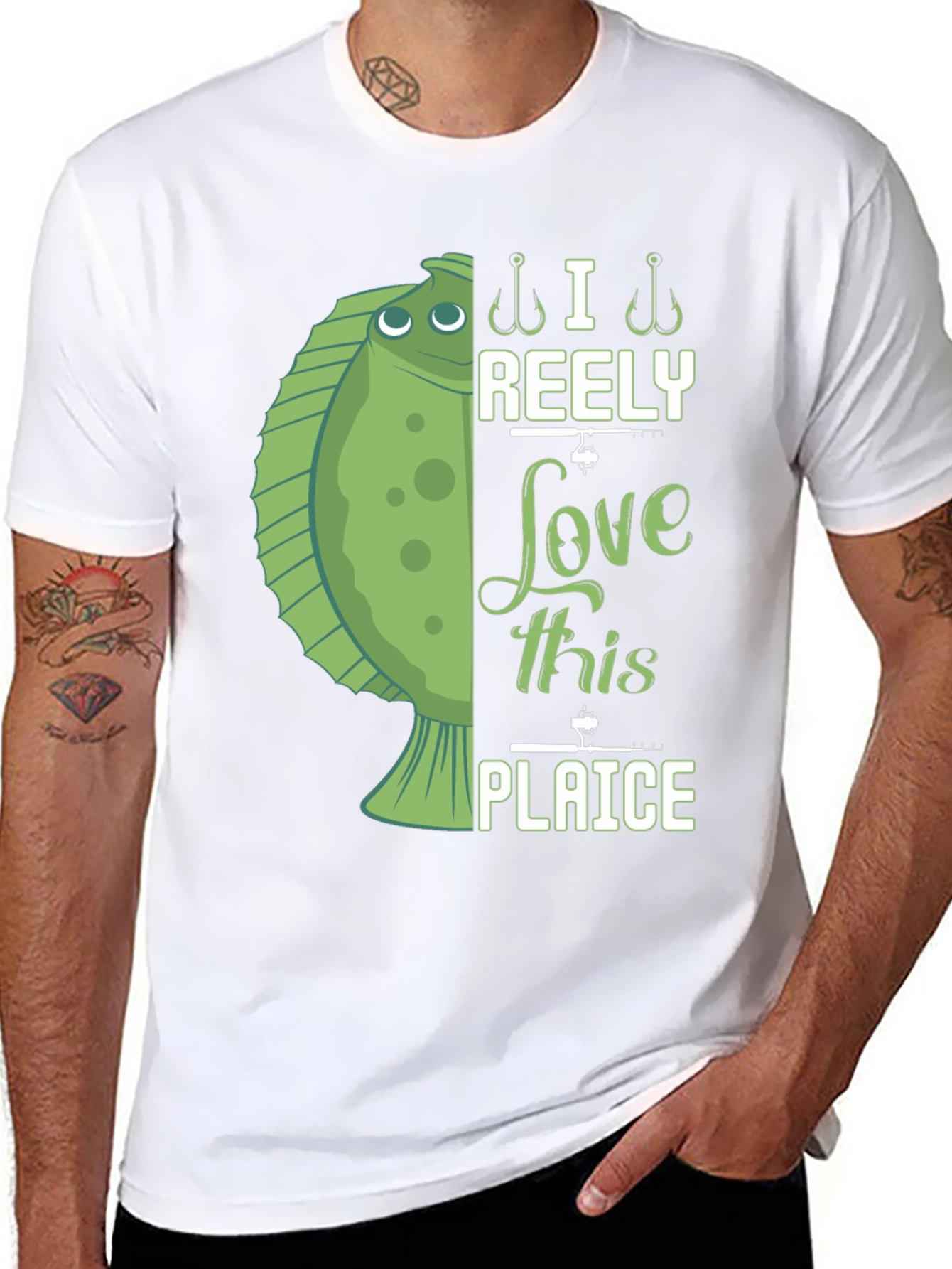 Funny Fishing T-Shirt - I Reely Love This Plaice