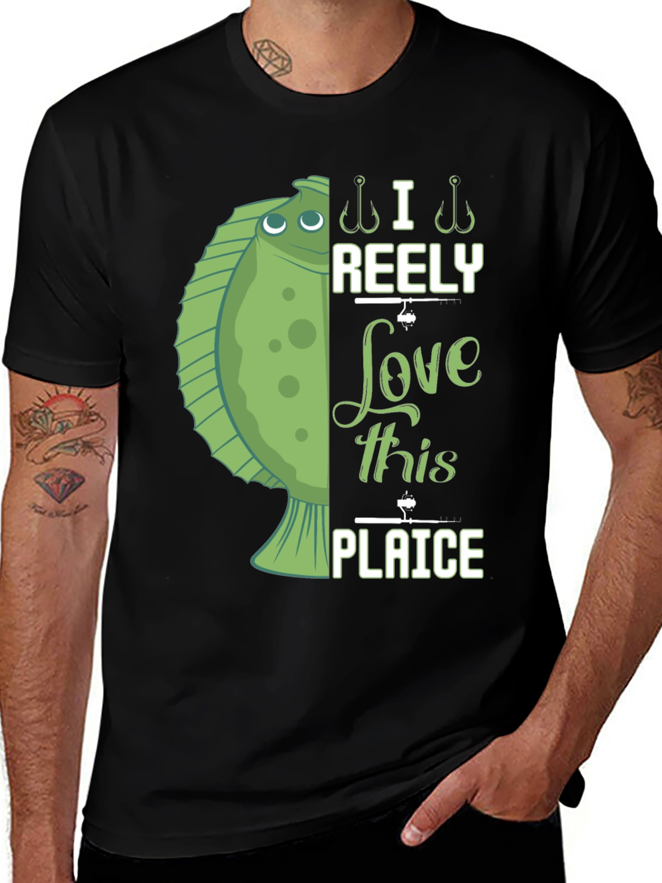 Funny Fishing T-Shirt - I Reely Love This Plaice
