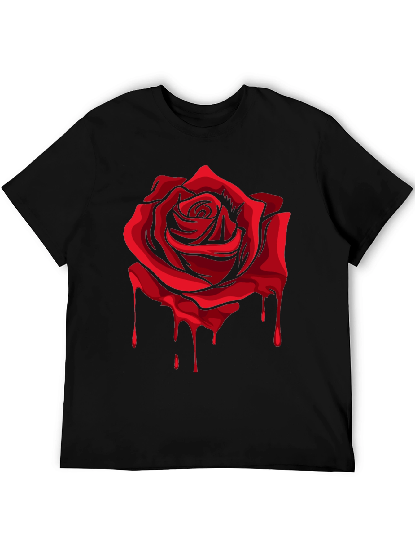 Bleeding Rose Graphic T-Shirt - Black